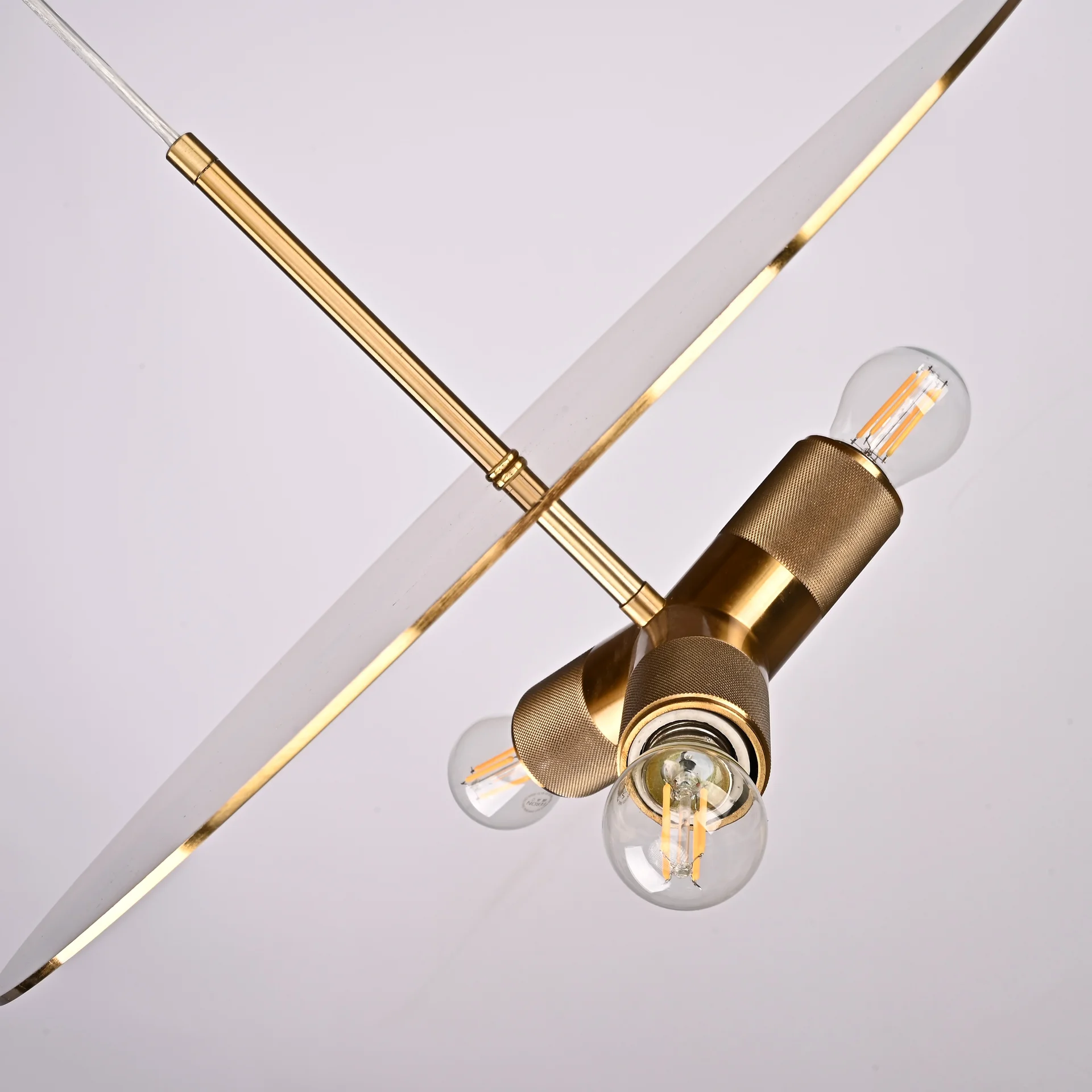 Люстра RH Utilitaire Disk Triple Pendant Brass - миниатюра 8
