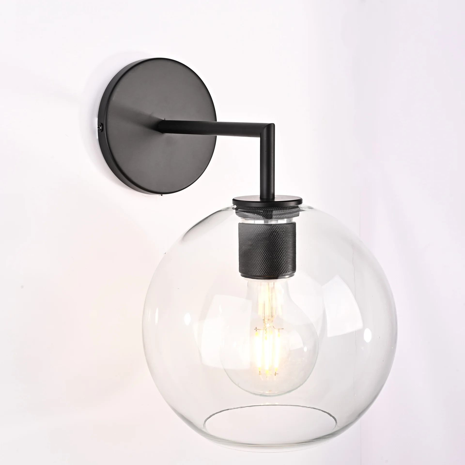 Бра RH Utilitaire Globe Shade Single Sconce Black - миниатюра 2