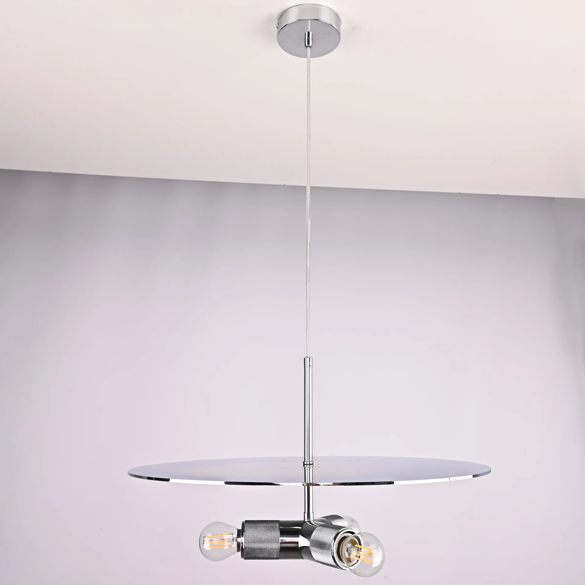 Люстра RH Utilitaire Disk Triple Pendant Silver - миниатюра 7