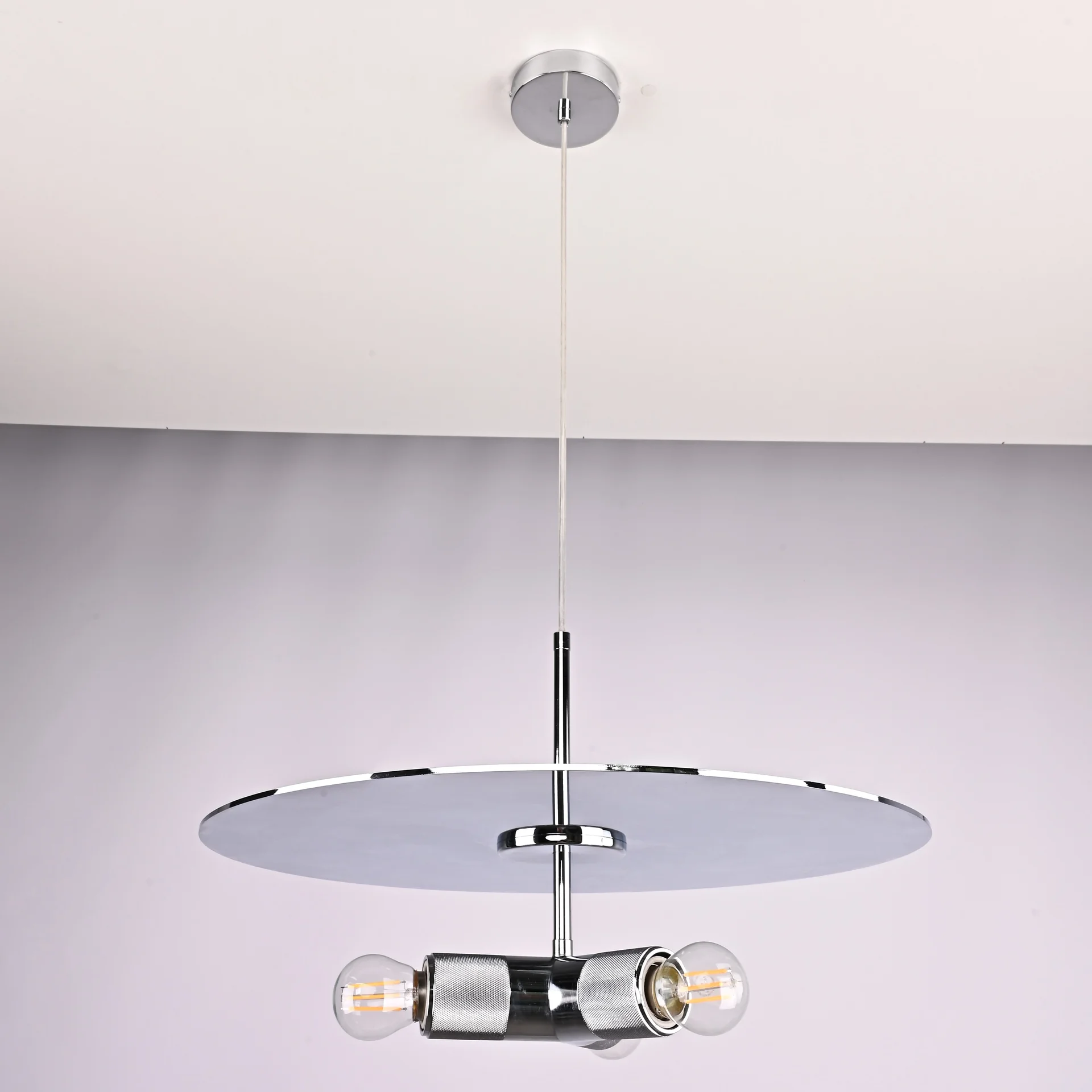 Люстра RH Utilitaire Disk Triple Pendant Silver - миниатюра 8