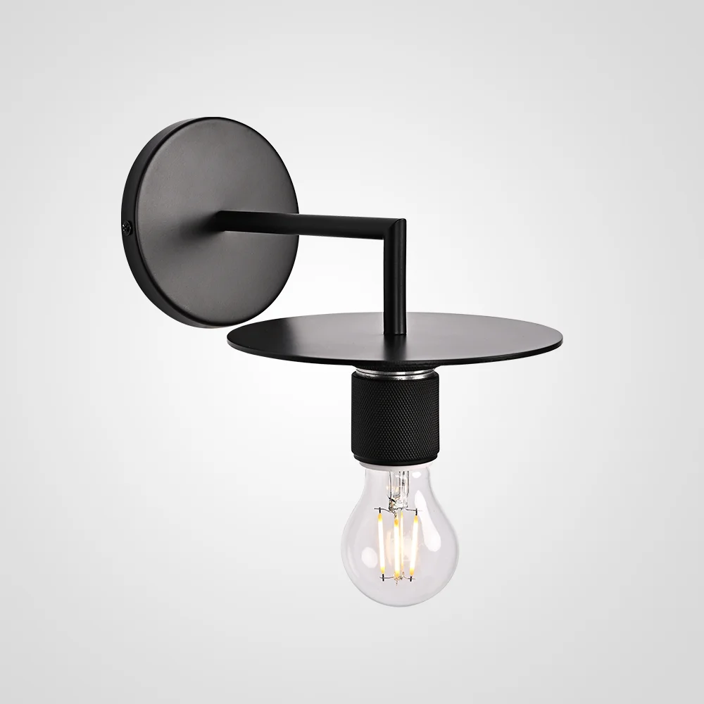 Бра RH Utilitaire Knurled Disk Shade Sconce Black - изображение 1