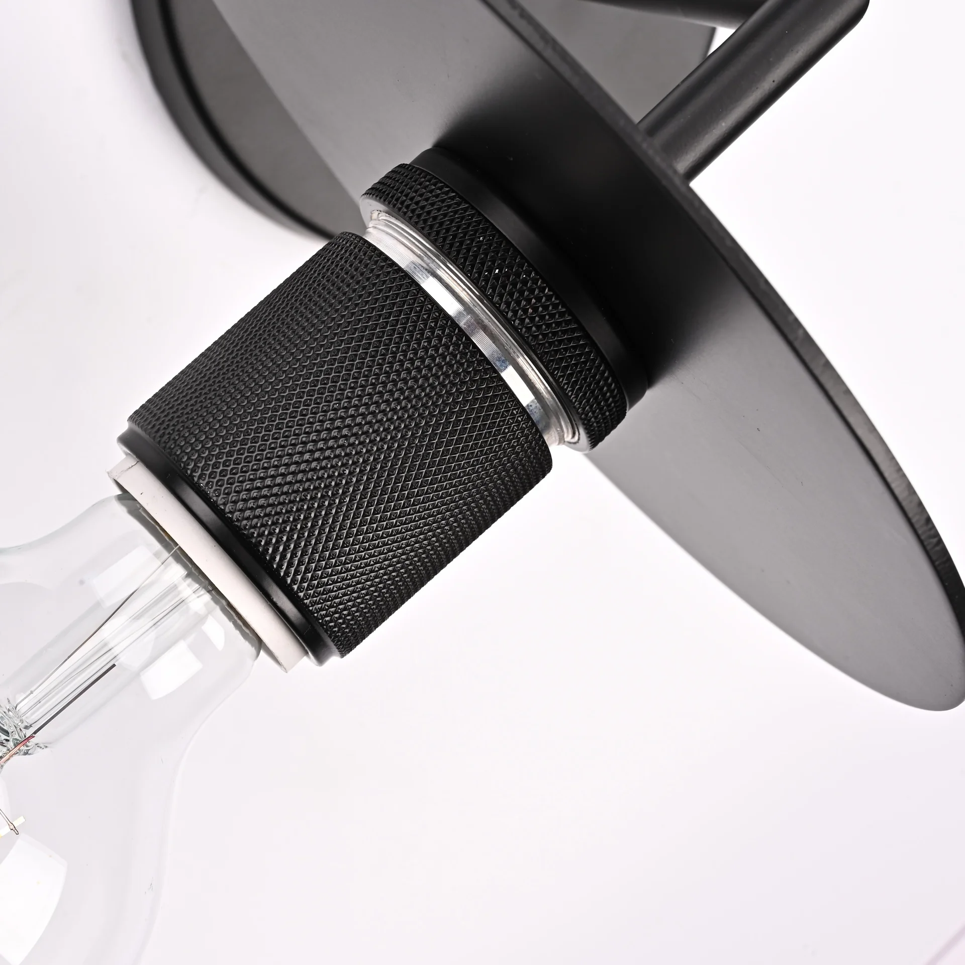 Бра RH Utilitaire Knurled Disk Shade Sconce Black - миниатюра 3