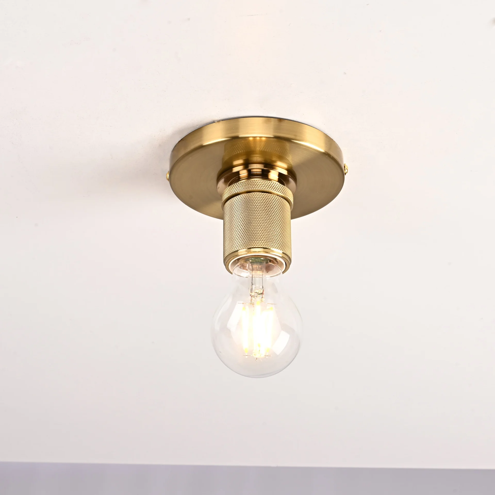 Потолочный светильник RH Utilitaire Socket Flushmount Brass - миниатюра 2