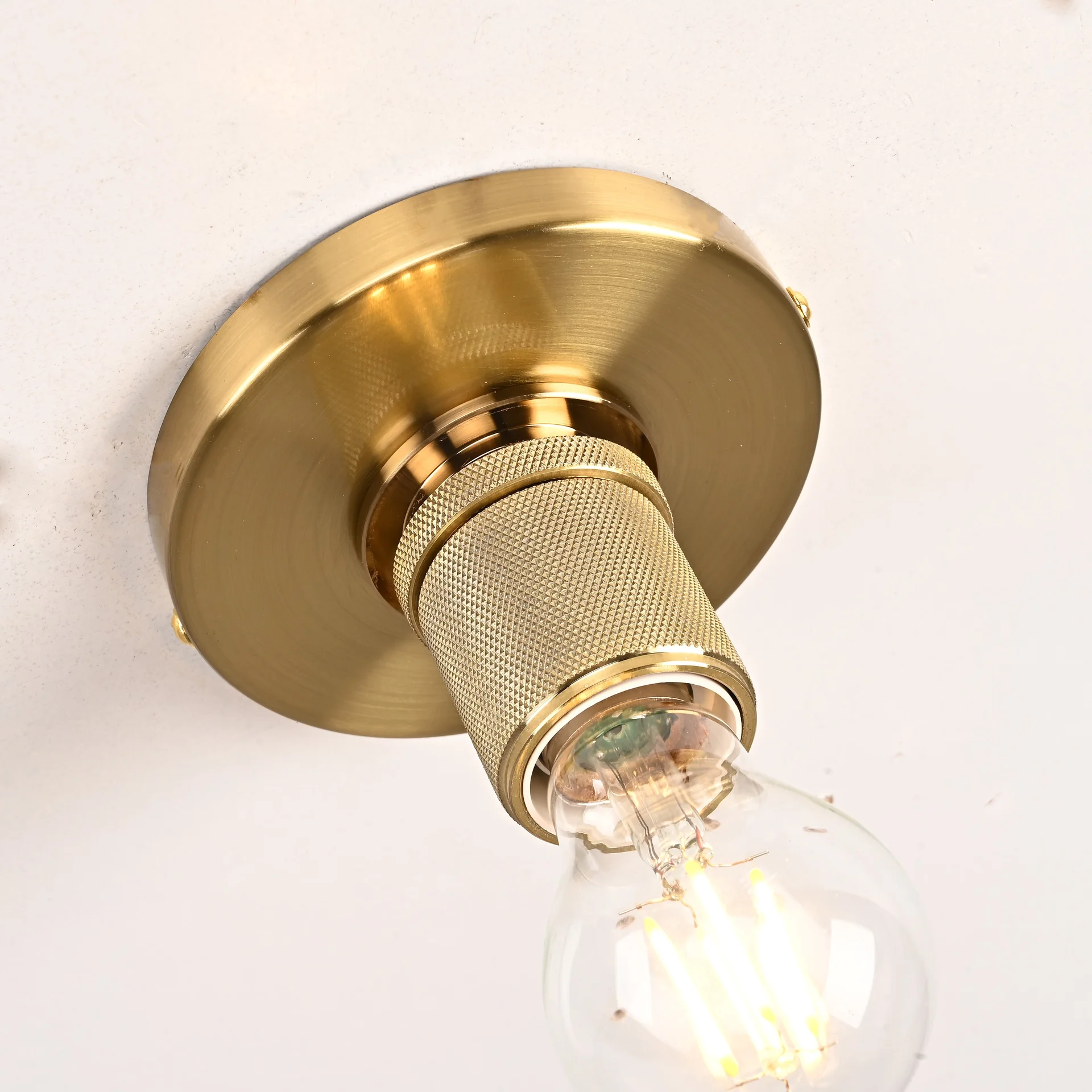Потолочный светильник RH Utilitaire Socket Flushmount Brass - миниатюра 3