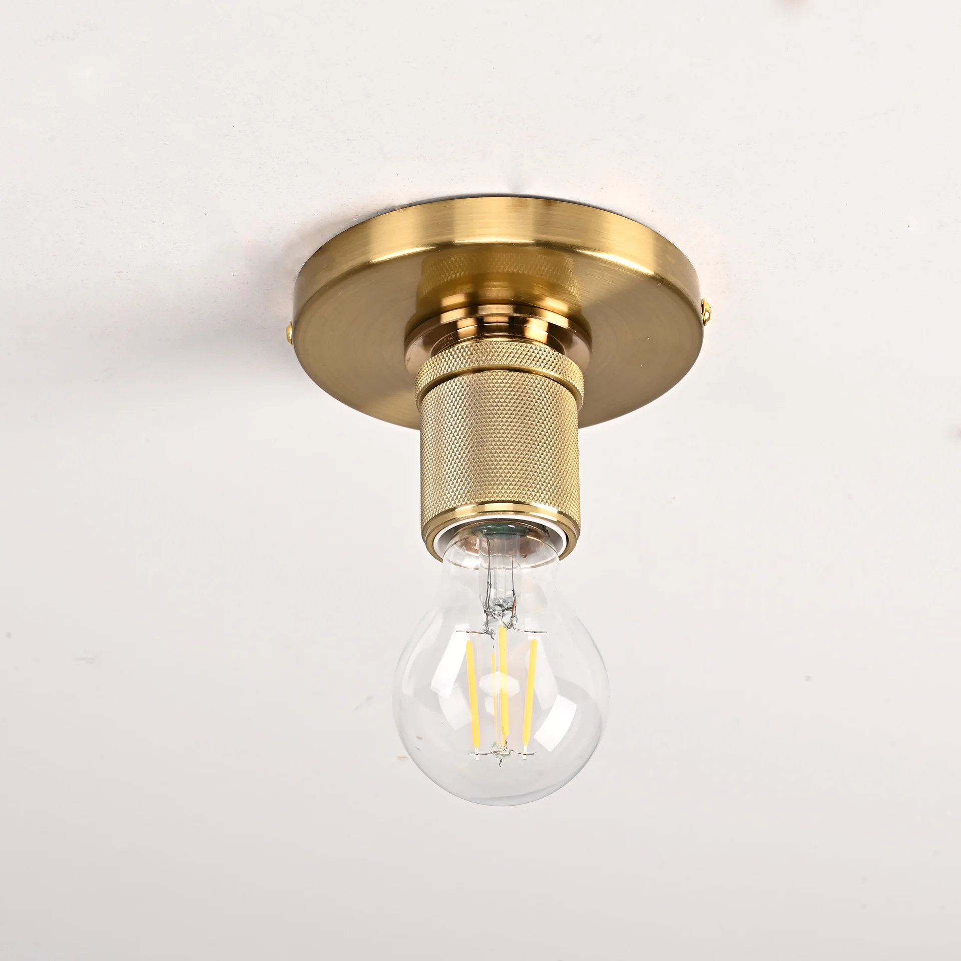 Потолочный светильник RH Utilitaire Socket Flushmount Brass - миниатюра 4