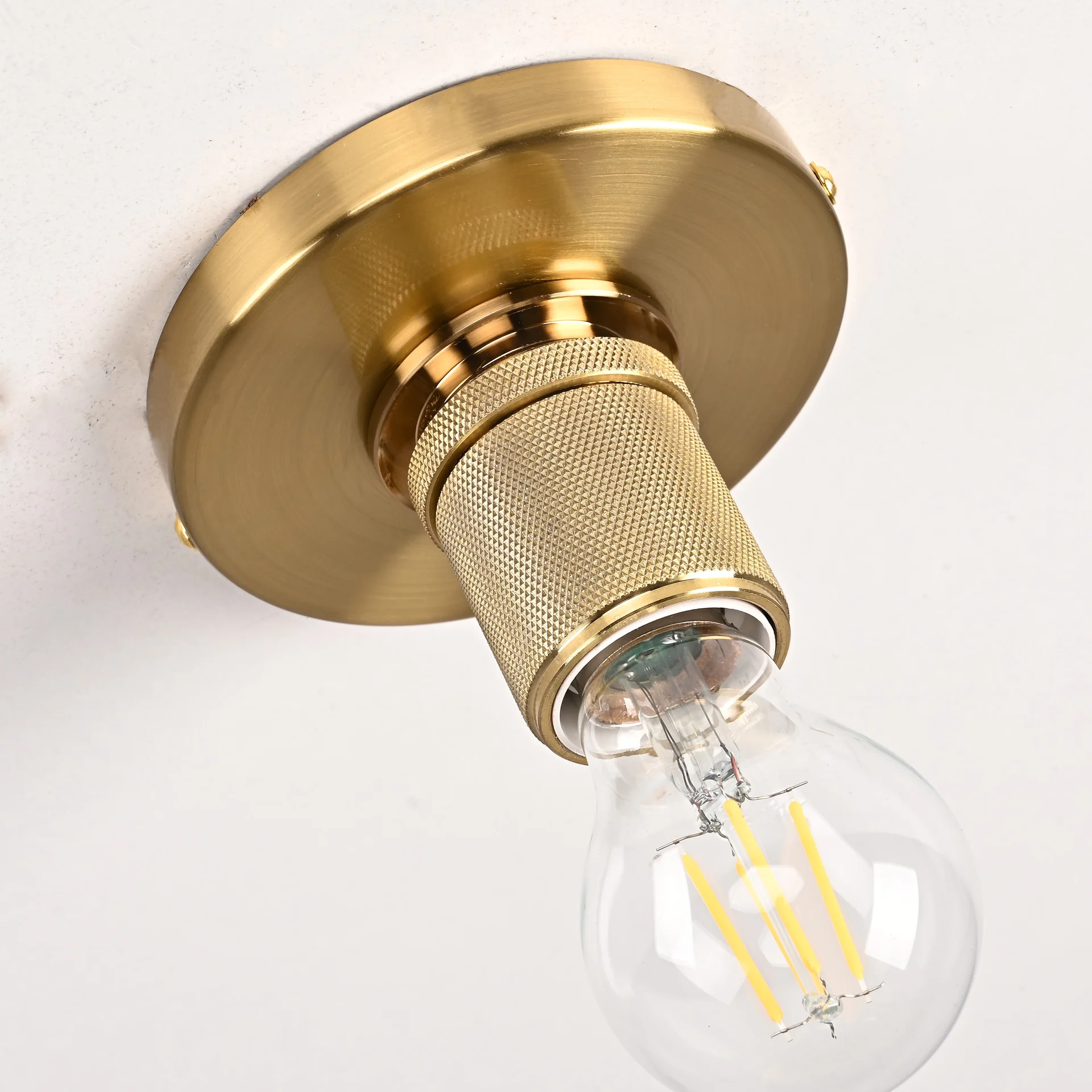 Потолочный светильник RH Utilitaire Socket Flushmount Brass - миниатюра 5