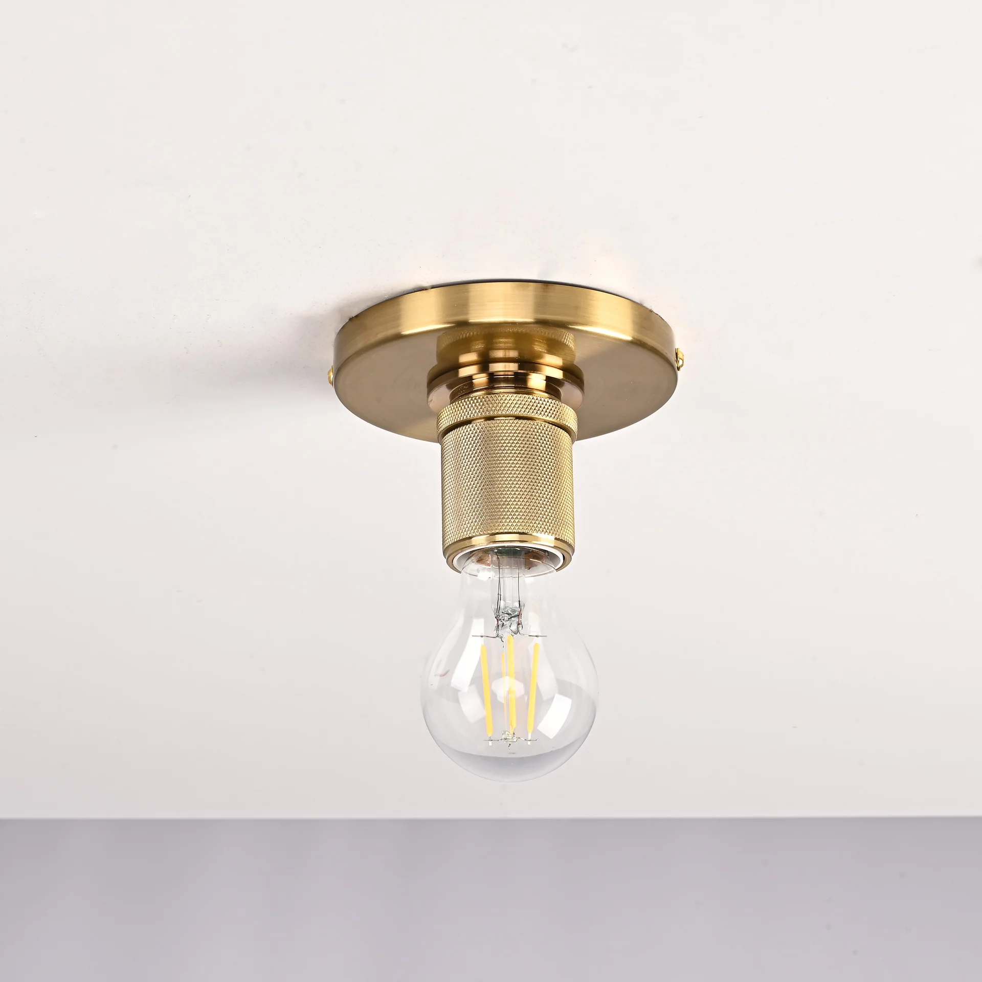Потолочный светильник RH Utilitaire Socket Flushmount Brass - миниатюра 6