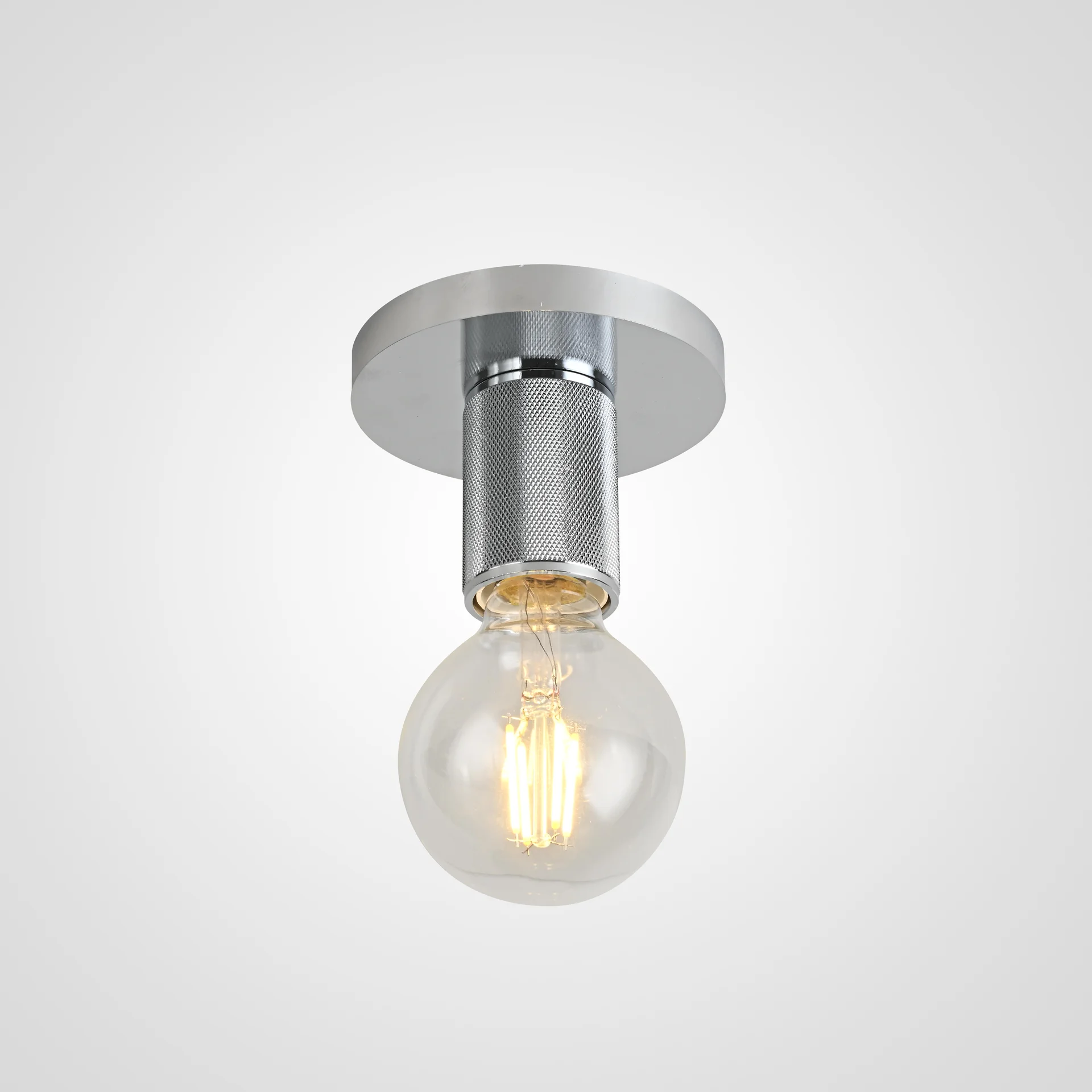 Потолочный светильник RH Utilitaire Socket Flushmount Silver - изображение 1