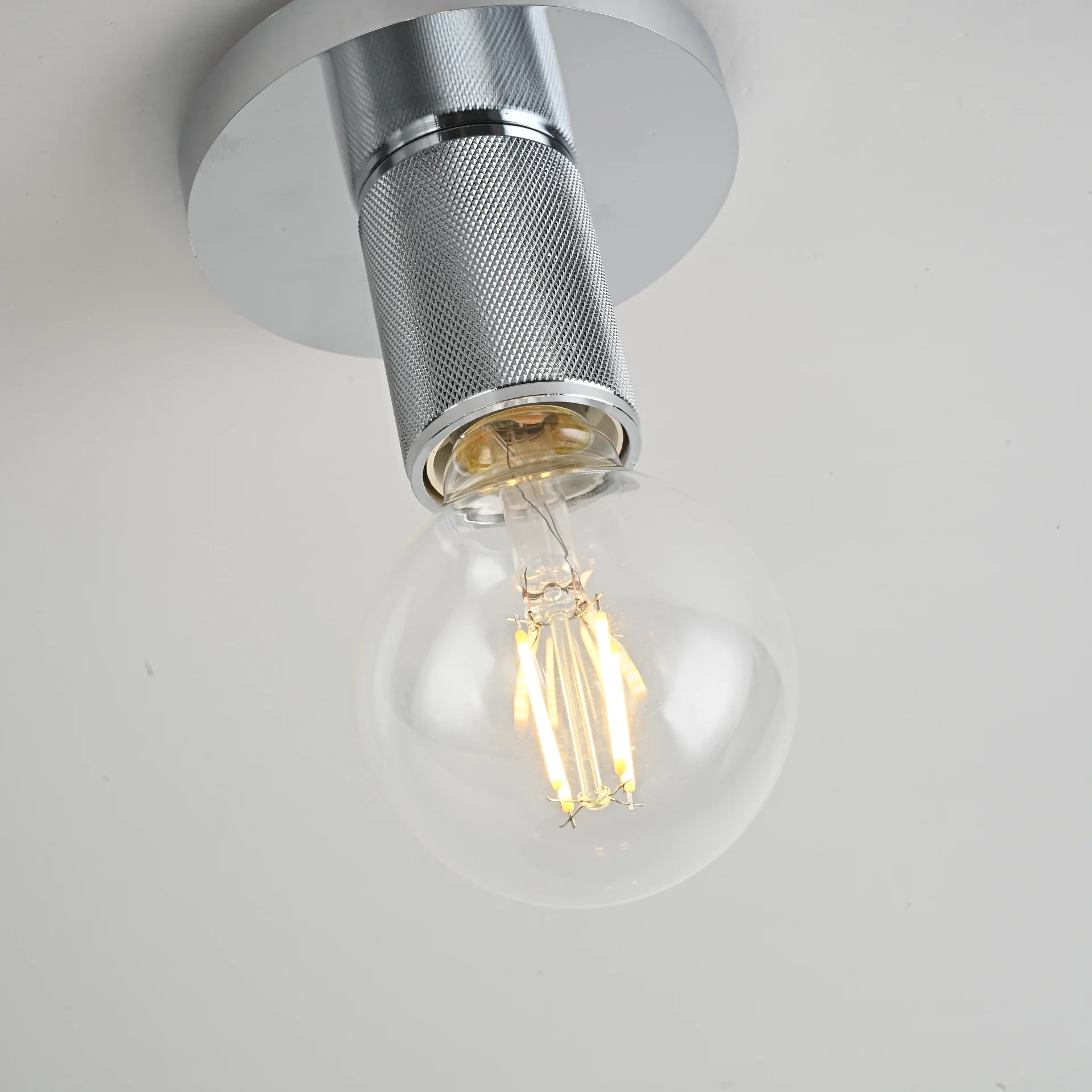 Потолочный светильник RH Utilitaire Socket Flushmount Silver - миниатюра 6