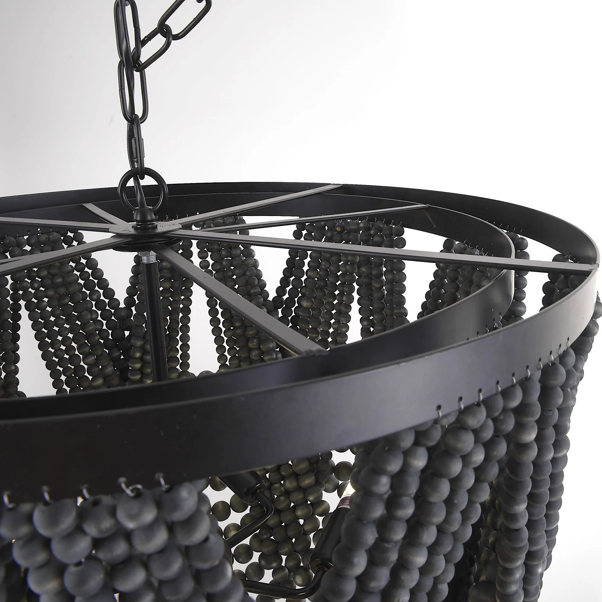Подвесная люстра Amelia Wood Bead Chandelier - миниатюра 11