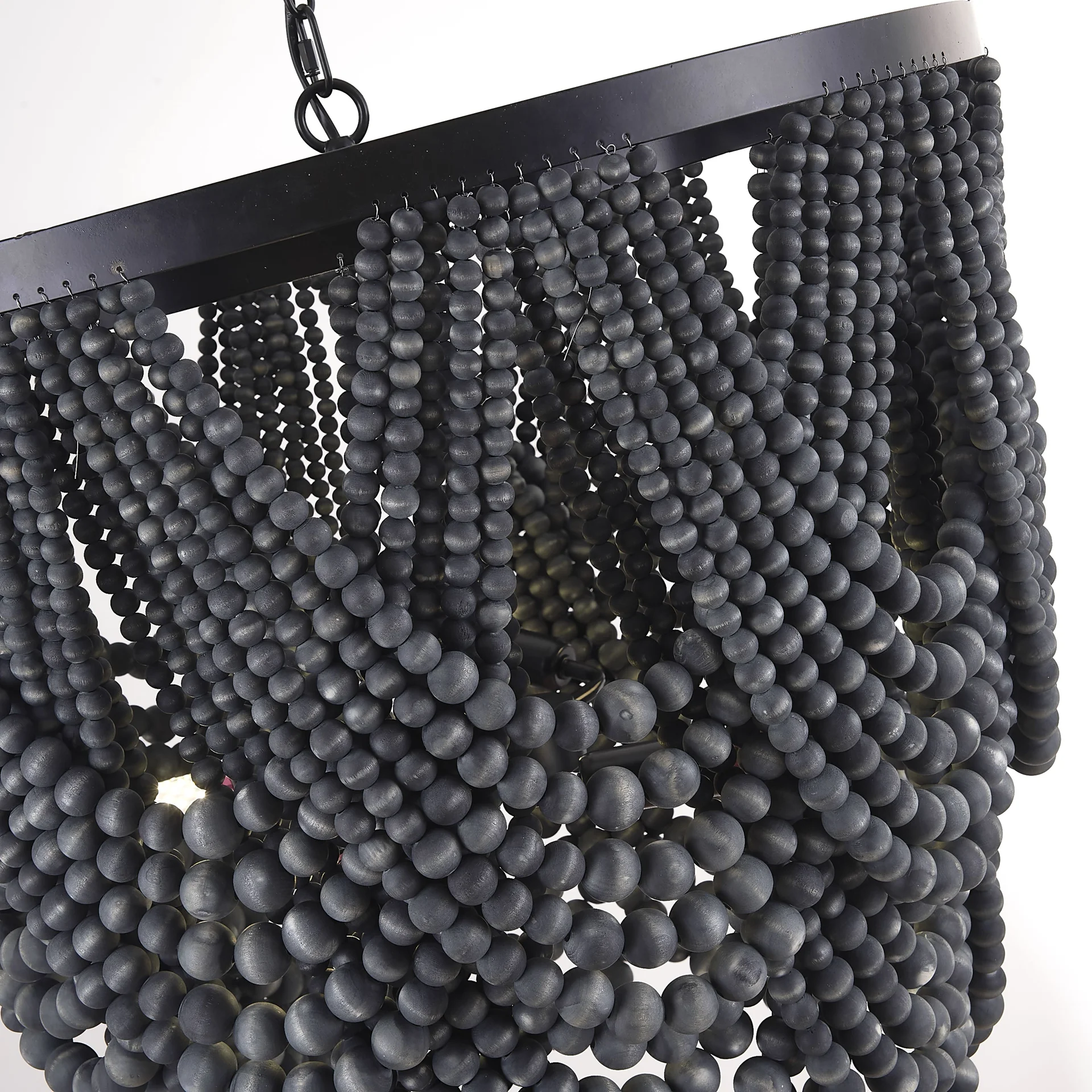 Подвесная люстра Amelia Wood Bead Chandelier - миниатюра 3