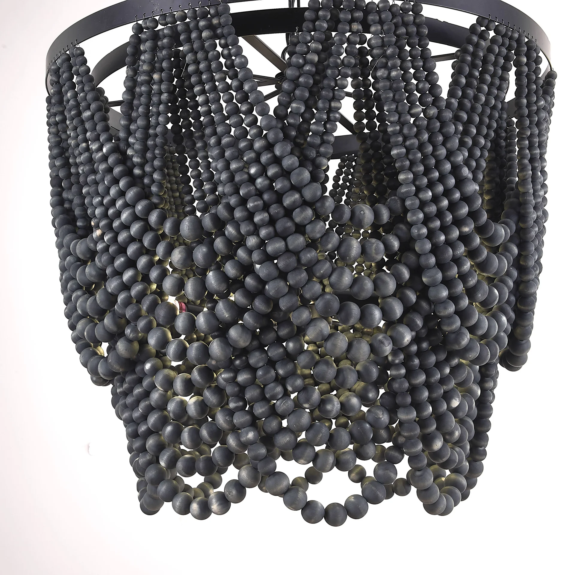 Подвесная люстра Amelia Wood Bead Chandelier - миниатюра 7