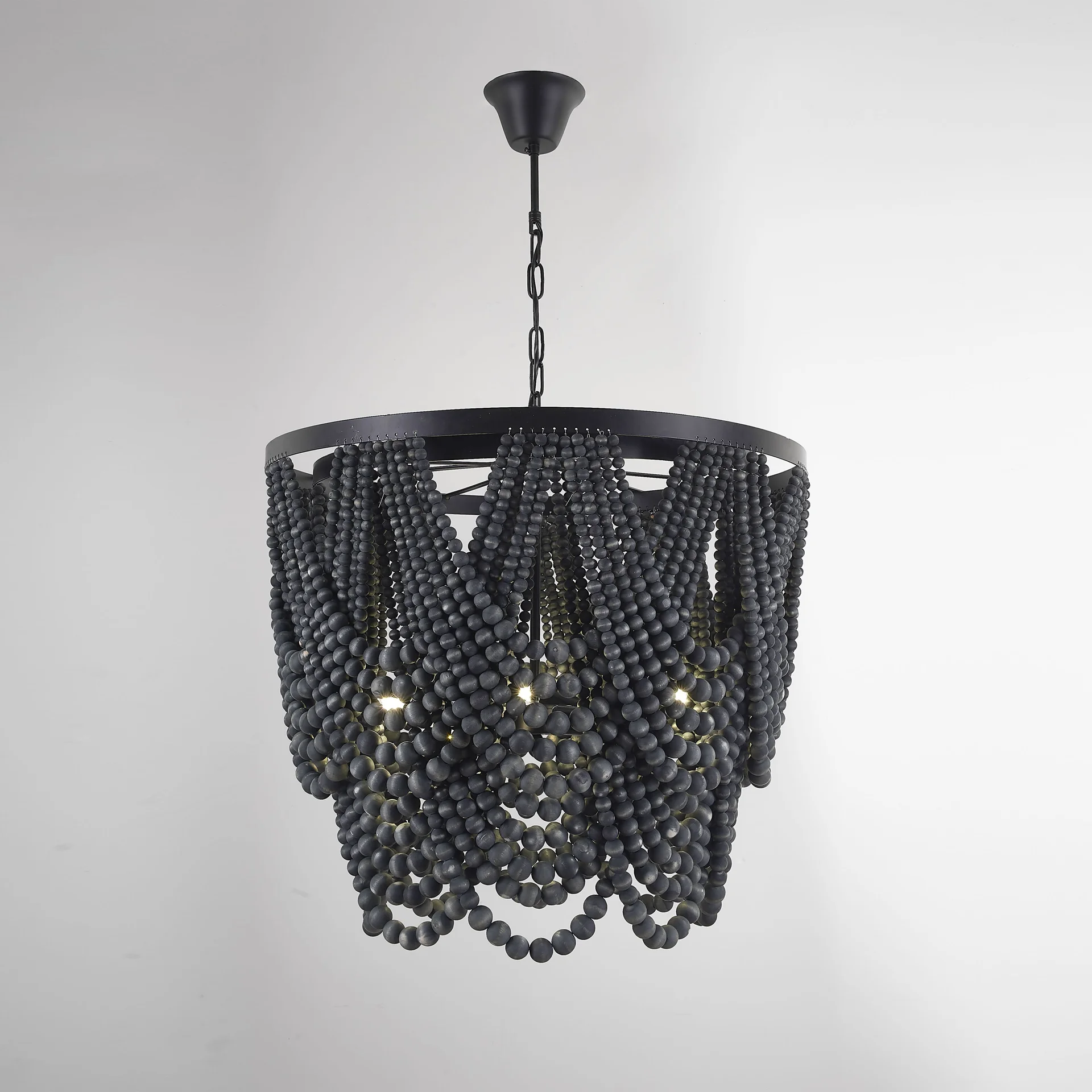 Подвесная люстра Amelia Wood Bead Chandelier - миниатюра 8