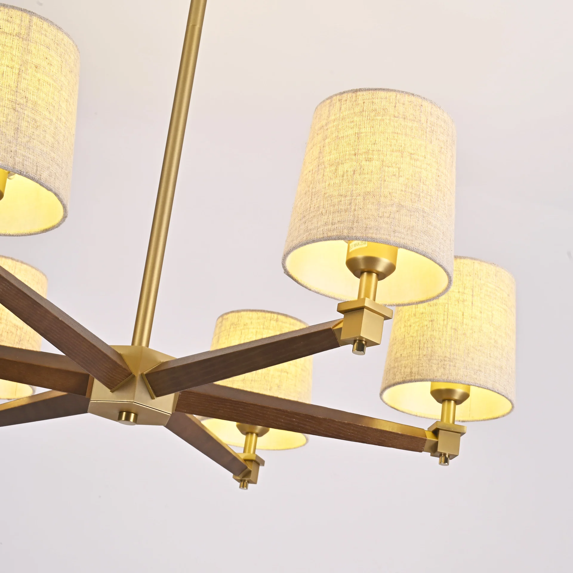 Люстра на штанге Jorgenson D85 Beige/Dark wood - миниатюра 2