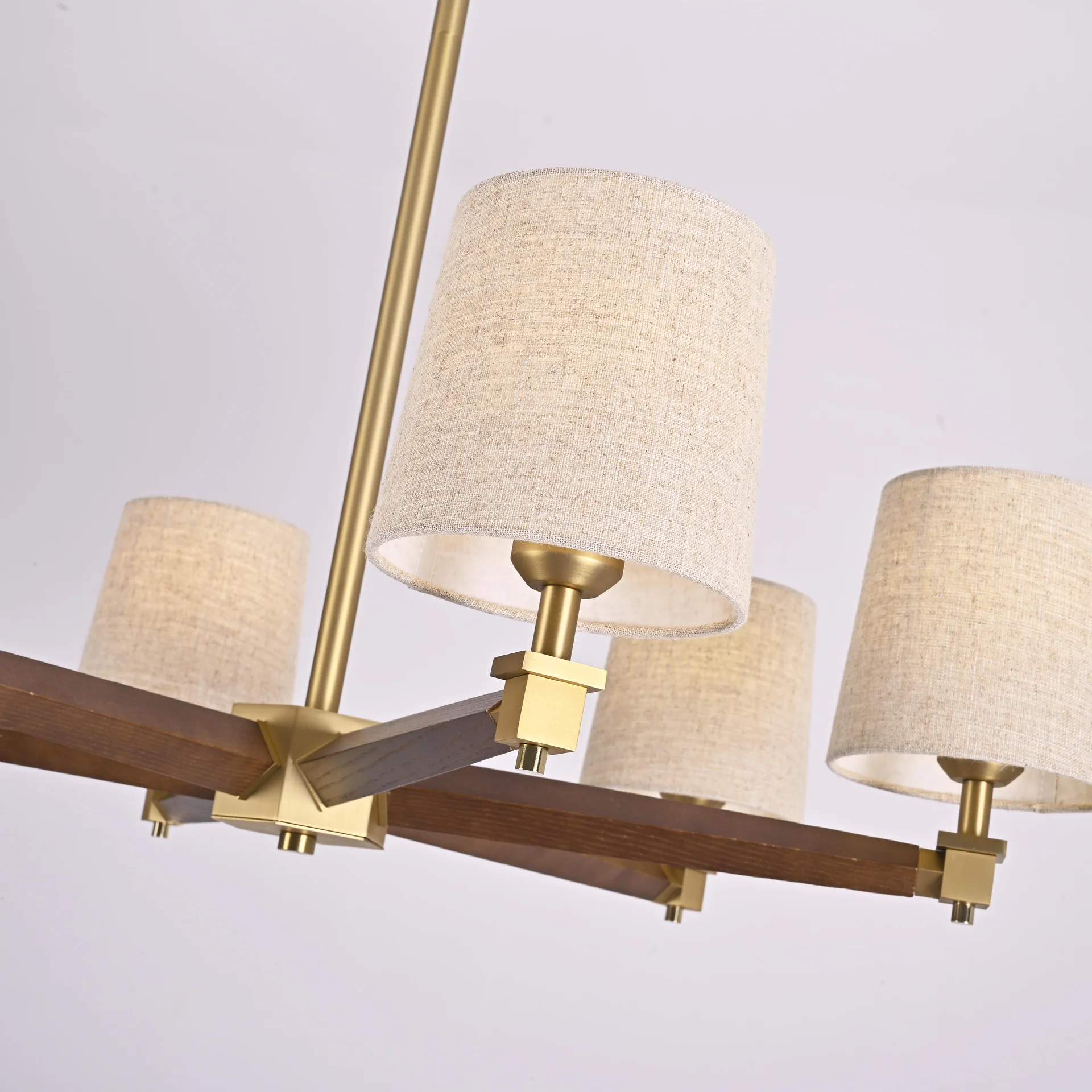 Люстра на штанге Jorgenson D85 Beige/Dark wood - миниатюра 8