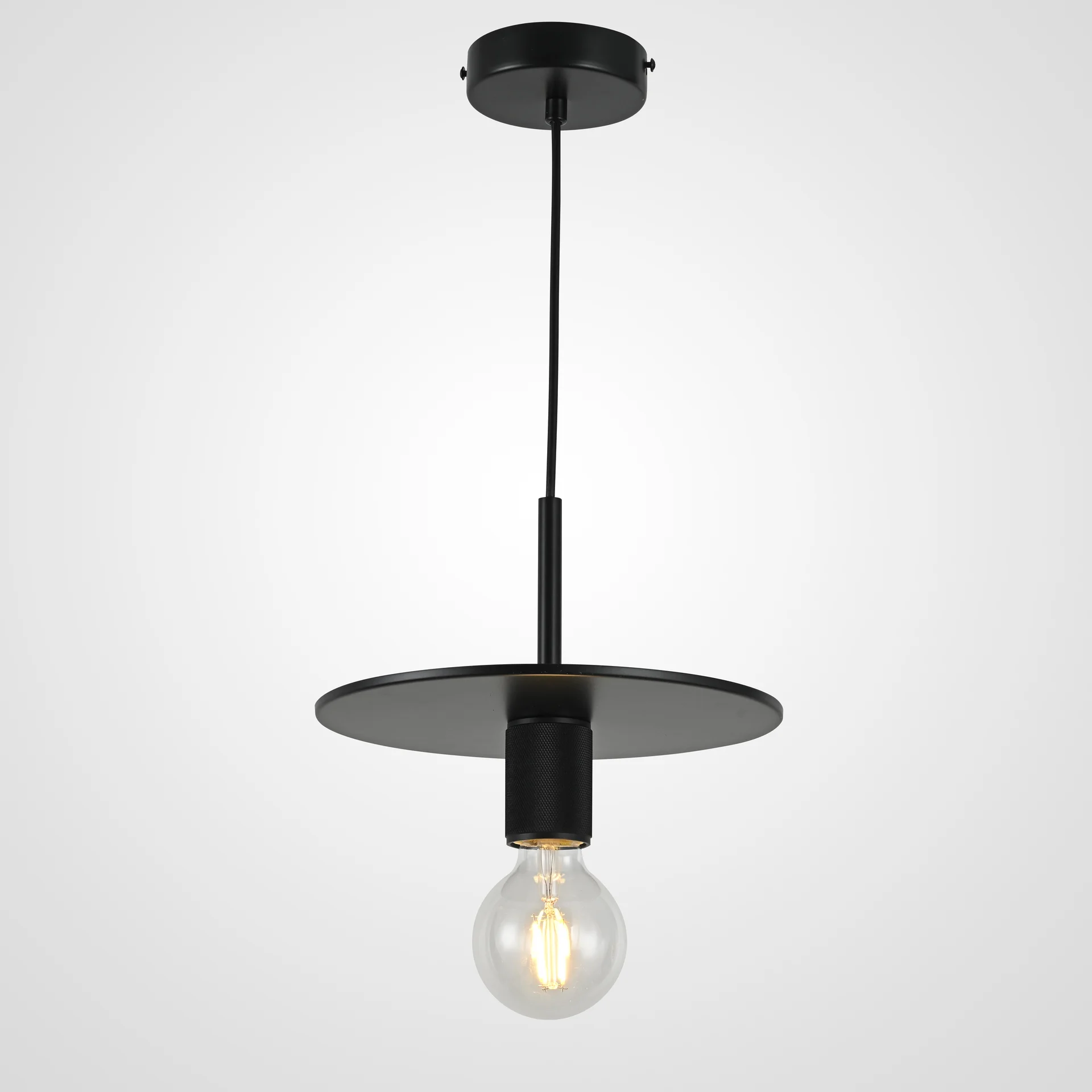 Подвесной светильник RH Utilitaire Disk Shade Pendant Black - изображение 1