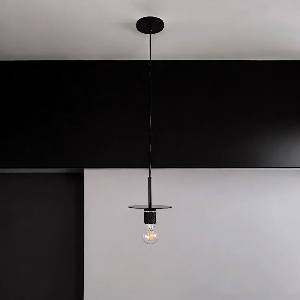 Подвесной светильник RH Utilitaire Disk Shade Pendant Black - миниатюра 10