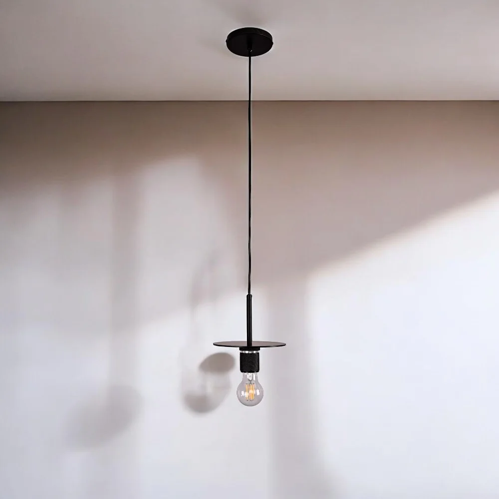 Подвесной светильник RH Utilitaire Disk Shade Pendant Black - миниатюра 12