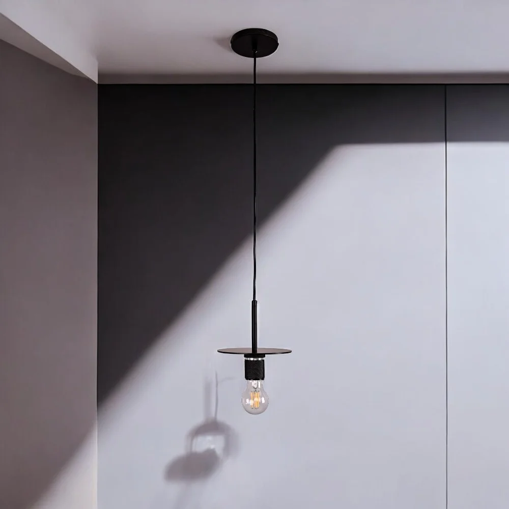 Подвесной светильник RH Utilitaire Disk Shade Pendant Black - миниатюра 13
