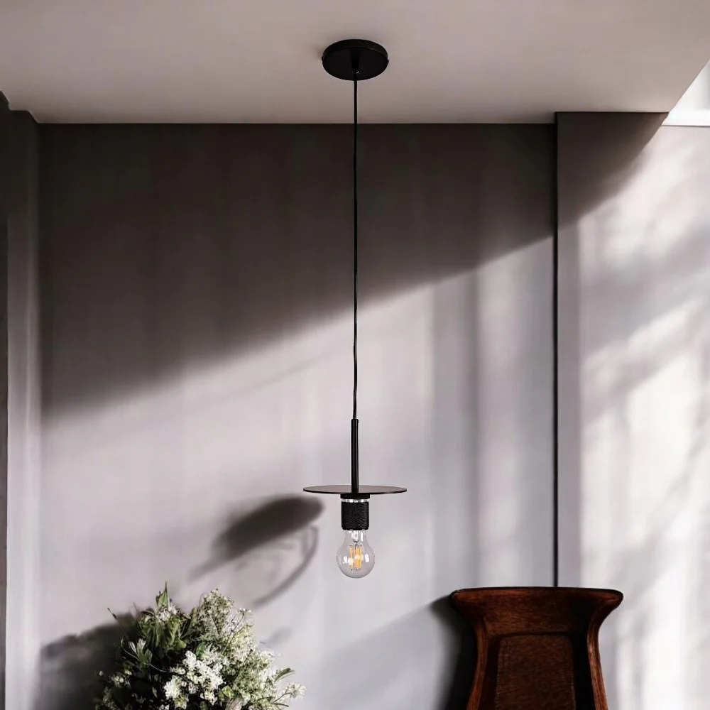 Подвесной светильник RH Utilitaire Disk Shade Pendant Black - миниатюра 14