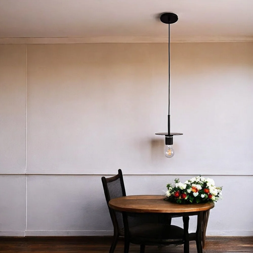 Подвесной светильник RH Utilitaire Disk Shade Pendant Black - миниатюра 15