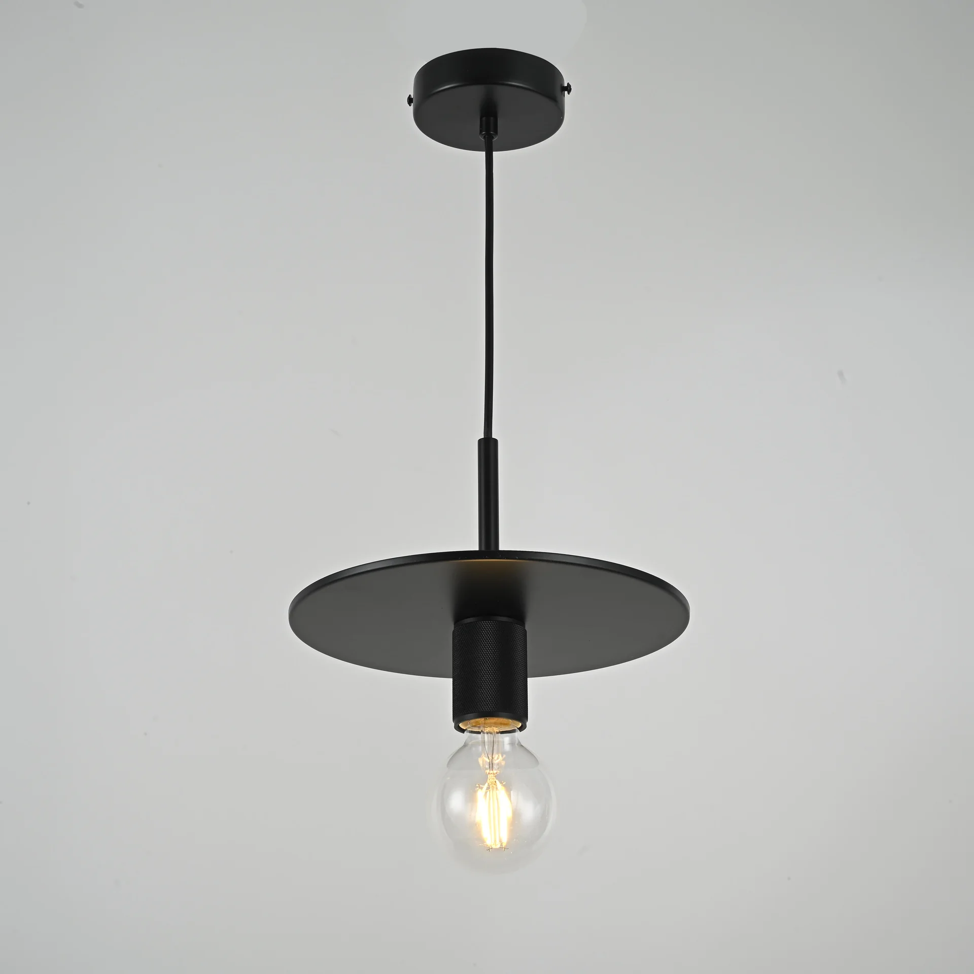 Подвесной светильник RH Utilitaire Disk Shade Pendant Black - миниатюра 2