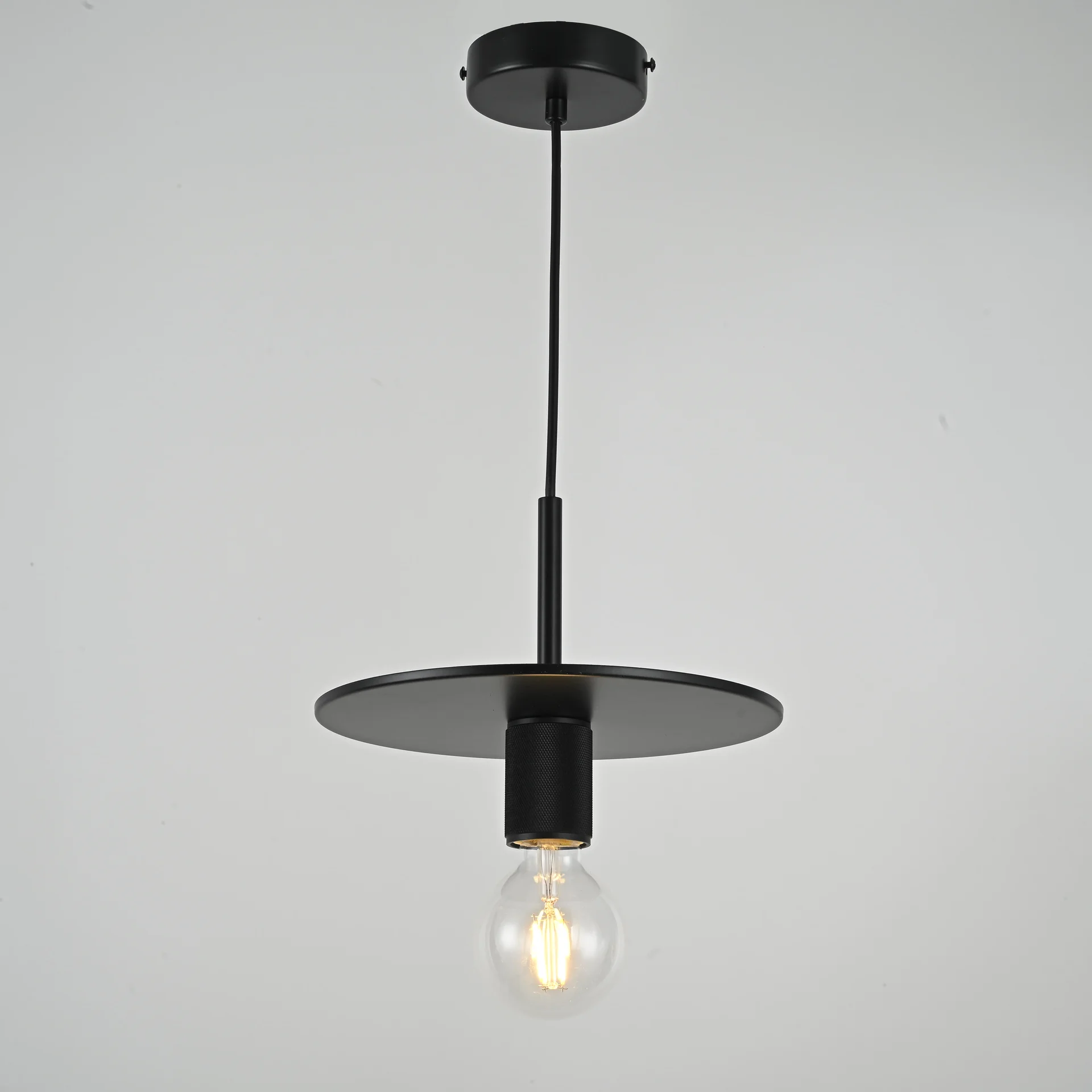 Подвесной светильник RH Utilitaire Disk Shade Pendant Black - миниатюра 3