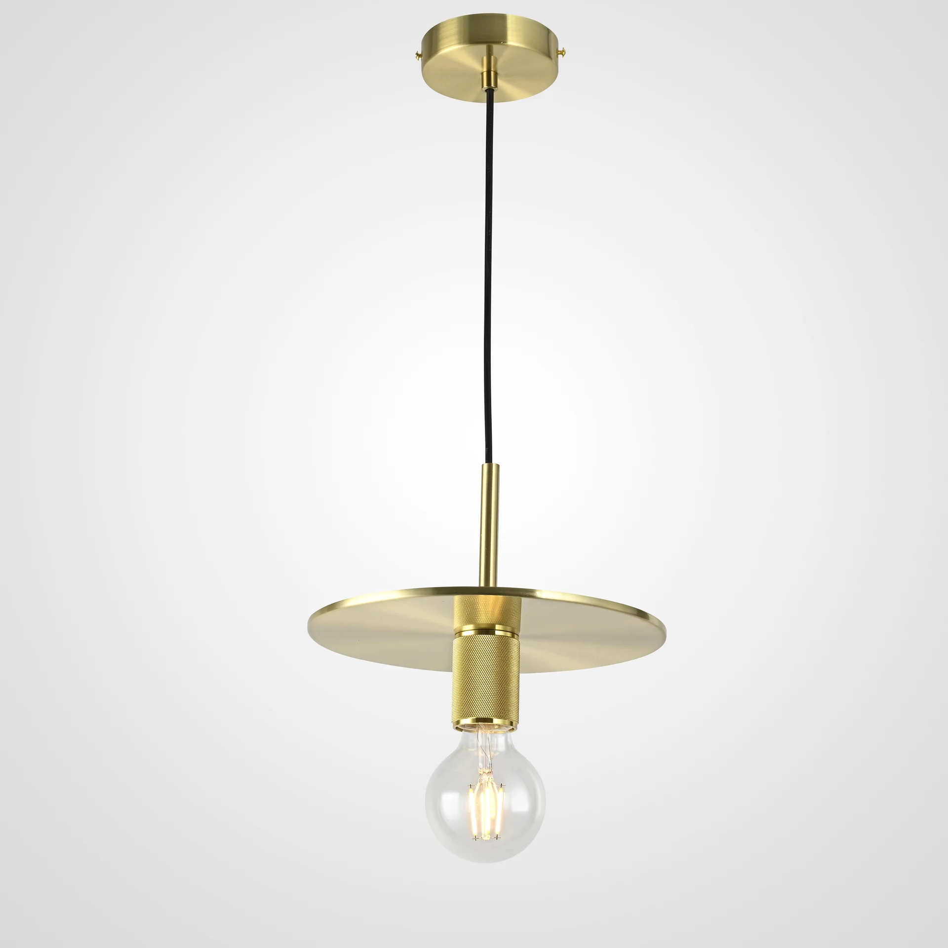 Подвесной светильник RH Utilitaire Disk Shade Pendant Brass - изображение 1