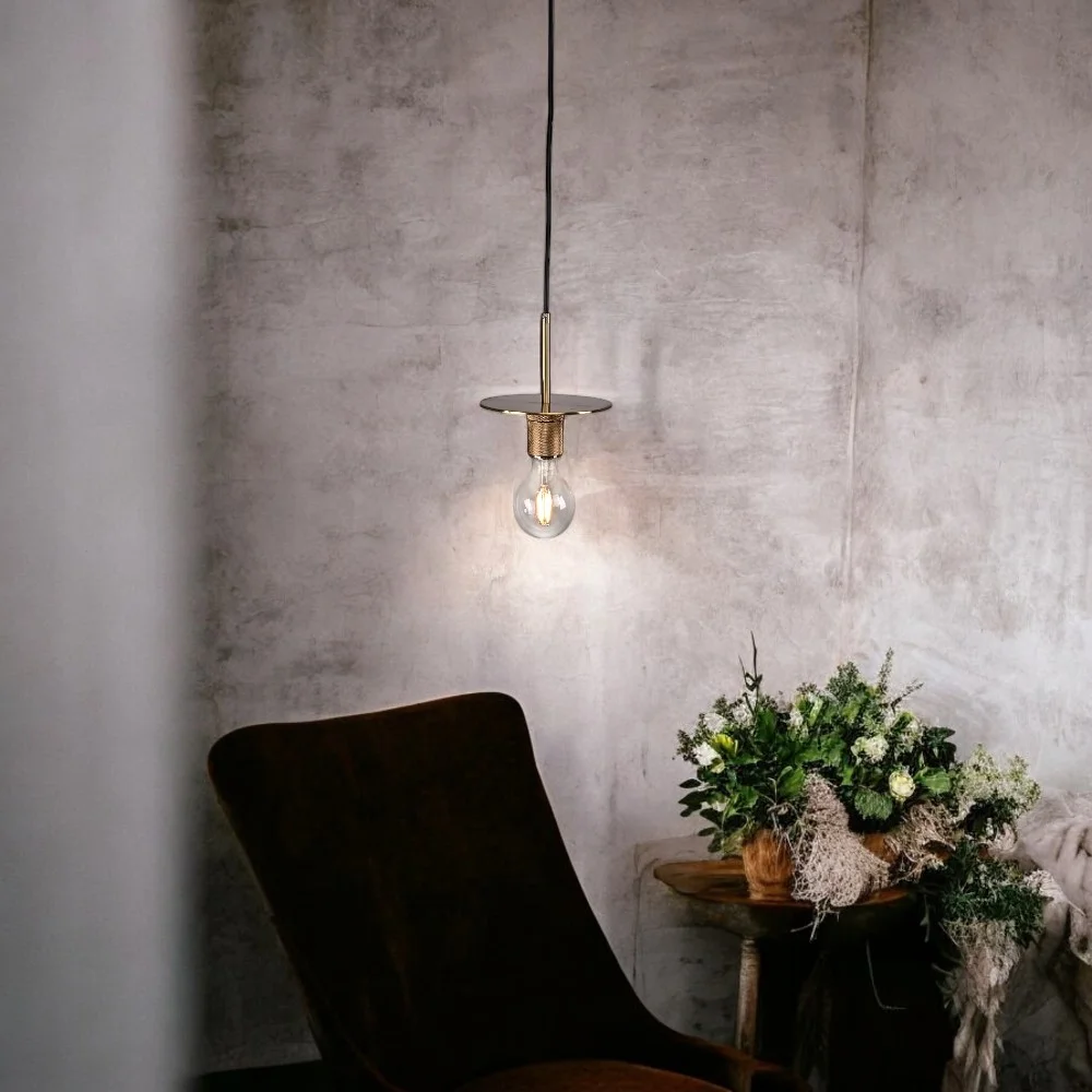 Подвесной светильник RH Utilitaire Disk Shade Pendant Brass - миниатюра 11