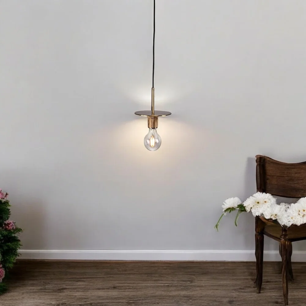 Подвесной светильник RH Utilitaire Disk Shade Pendant Brass - миниатюра 12