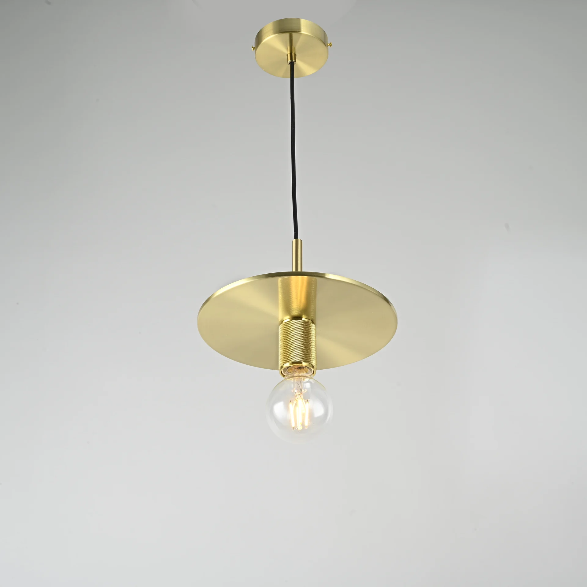 Подвесной светильник RH Utilitaire Disk Shade Pendant Brass - миниатюра 4