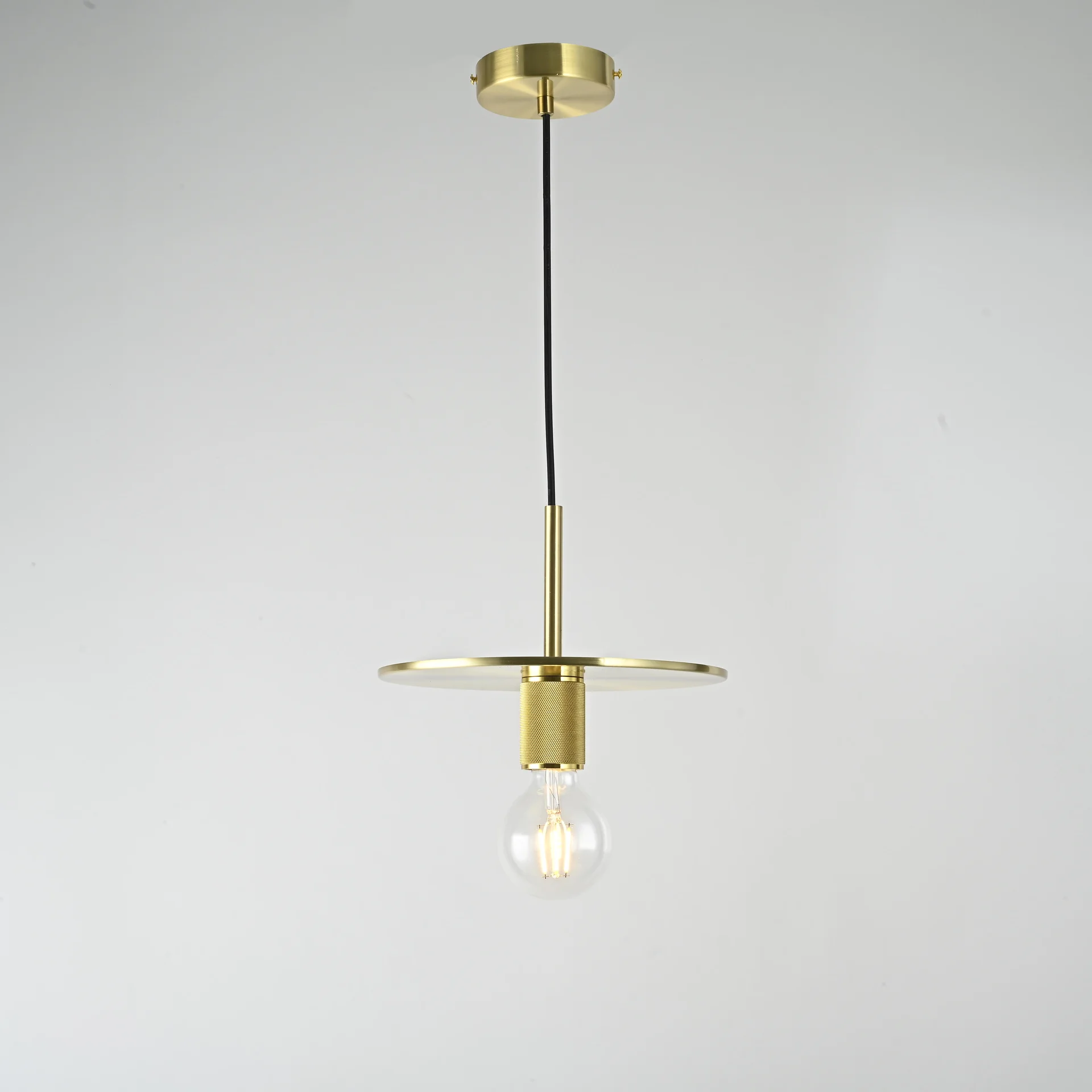 Подвесной светильник RH Utilitaire Disk Shade Pendant Brass - миниатюра 5