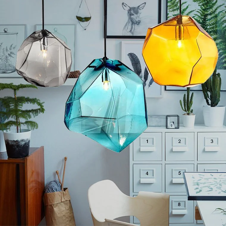Подвесной светильник Color Ice Cube Pendant JEVIO 1 Голубой - миниатюра 8