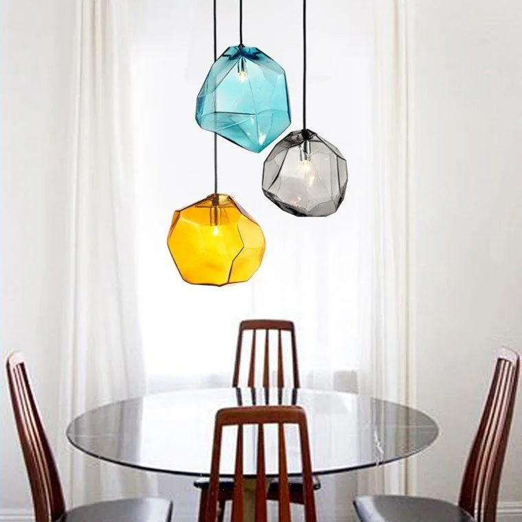 Подвесной светильник Color Ice Cube Pendant JEVIO 1 Голубой - миниатюра 9