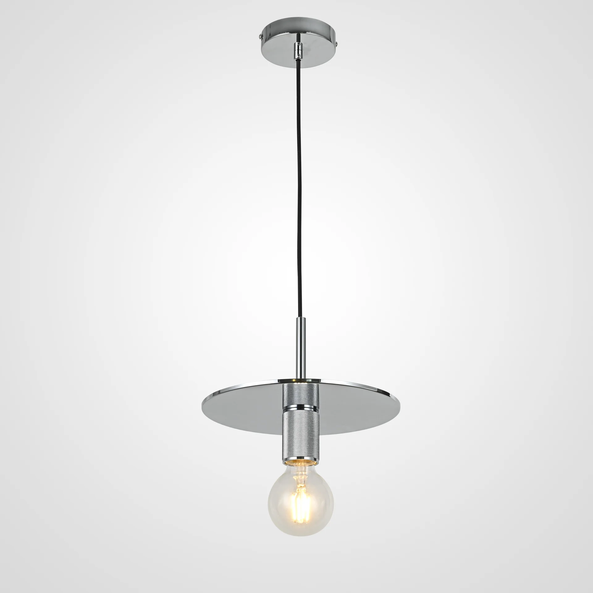 Подвесной светильник RH Utilitaire Disk Shade Pendant Silver - изображение 1