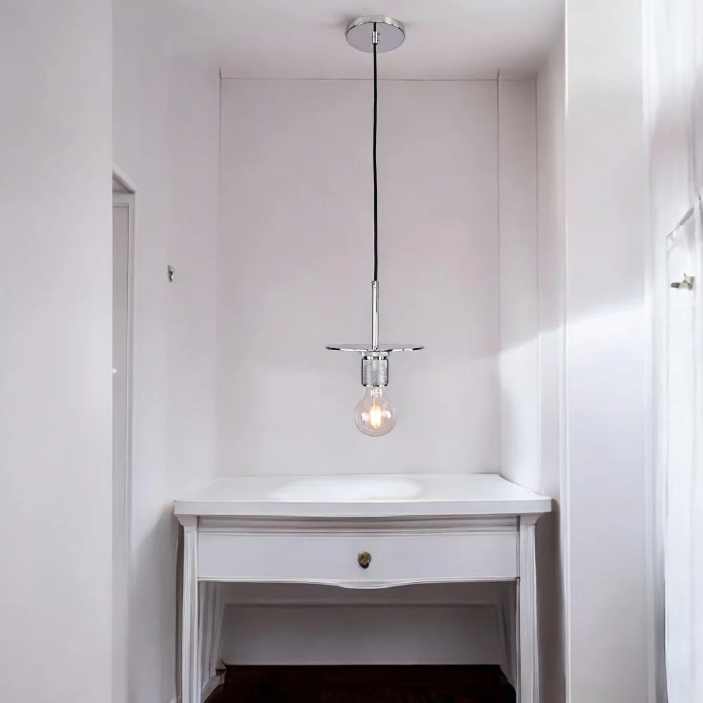 Подвесной светильник RH Utilitaire Disk Shade Pendant Silver - миниатюра 12