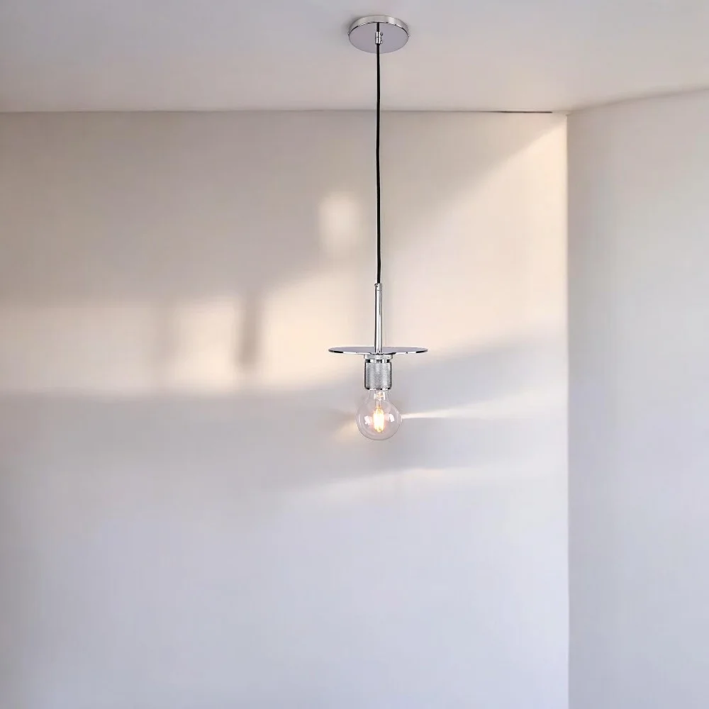 Подвесной светильник RH Utilitaire Disk Shade Pendant Silver - миниатюра 14
