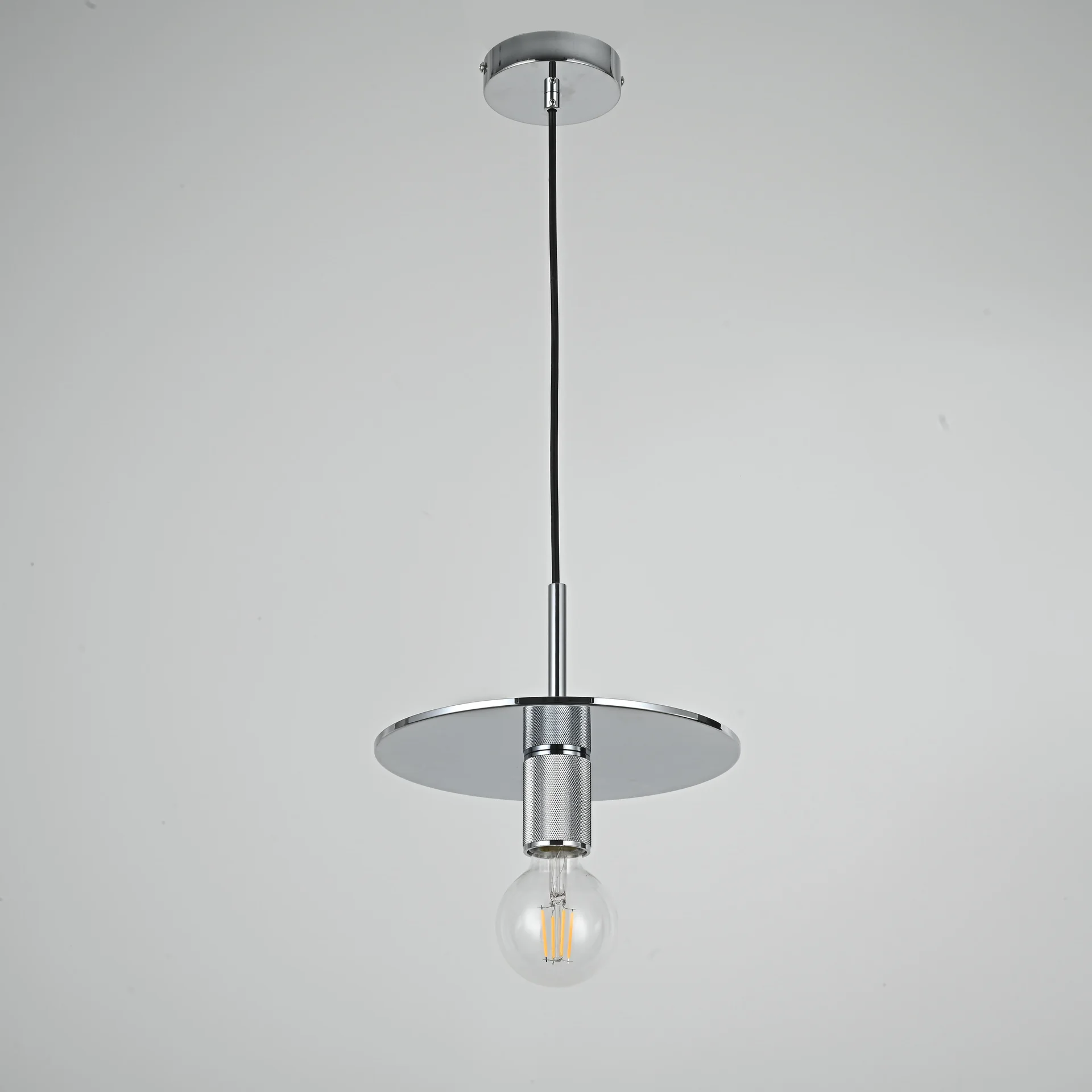 Подвесной светильник RH Utilitaire Disk Shade Pendant Silver - миниатюра 2