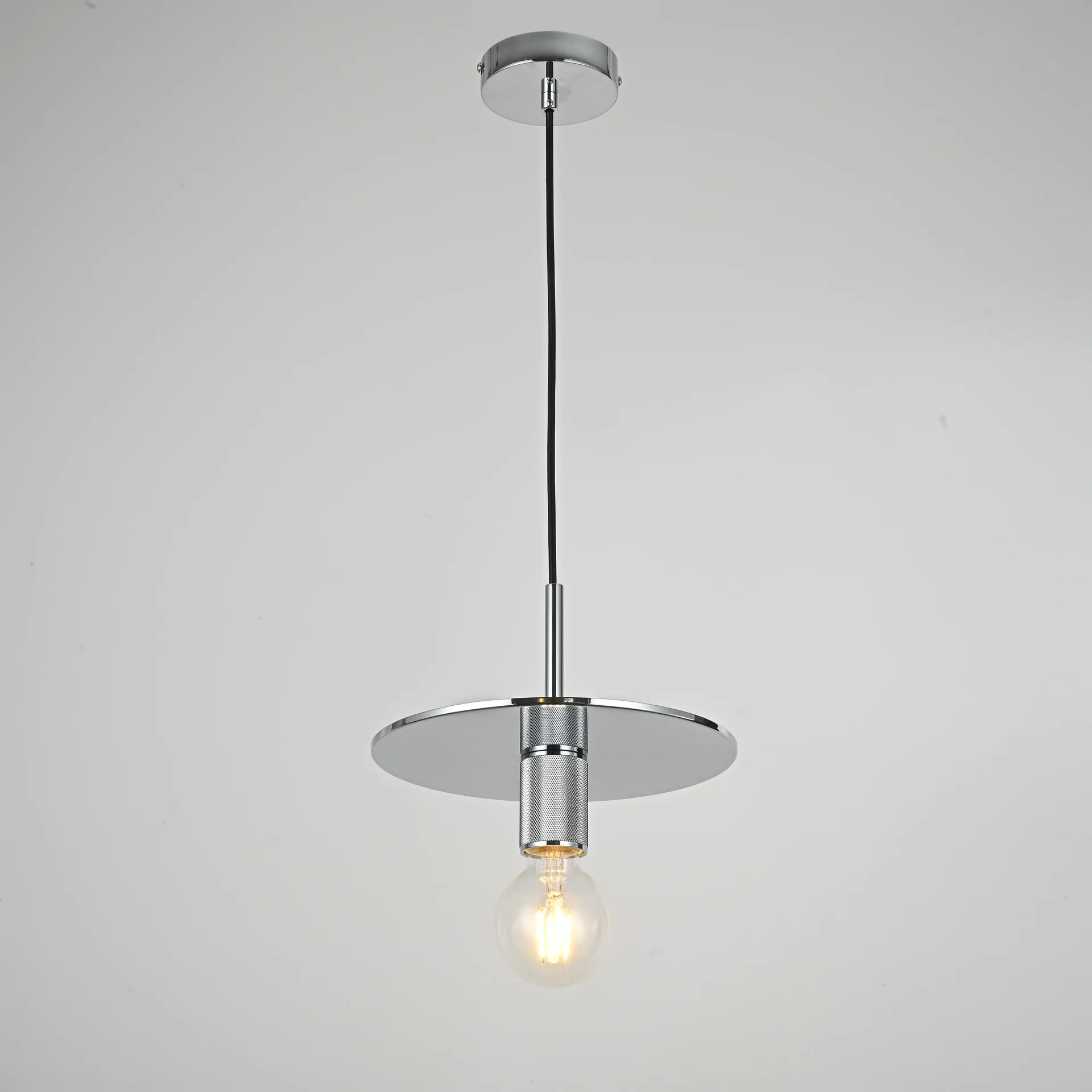 Подвесной светильник RH Utilitaire Disk Shade Pendant Silver - миниатюра 3