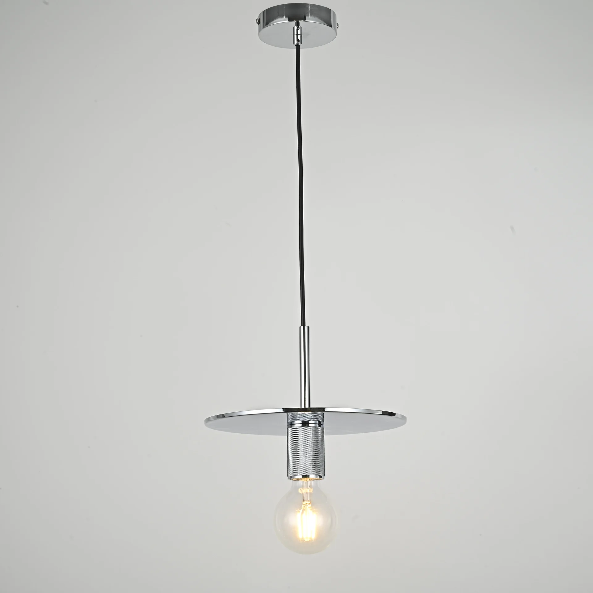 Подвесной светильник RH Utilitaire Disk Shade Pendant Silver - миниатюра 4