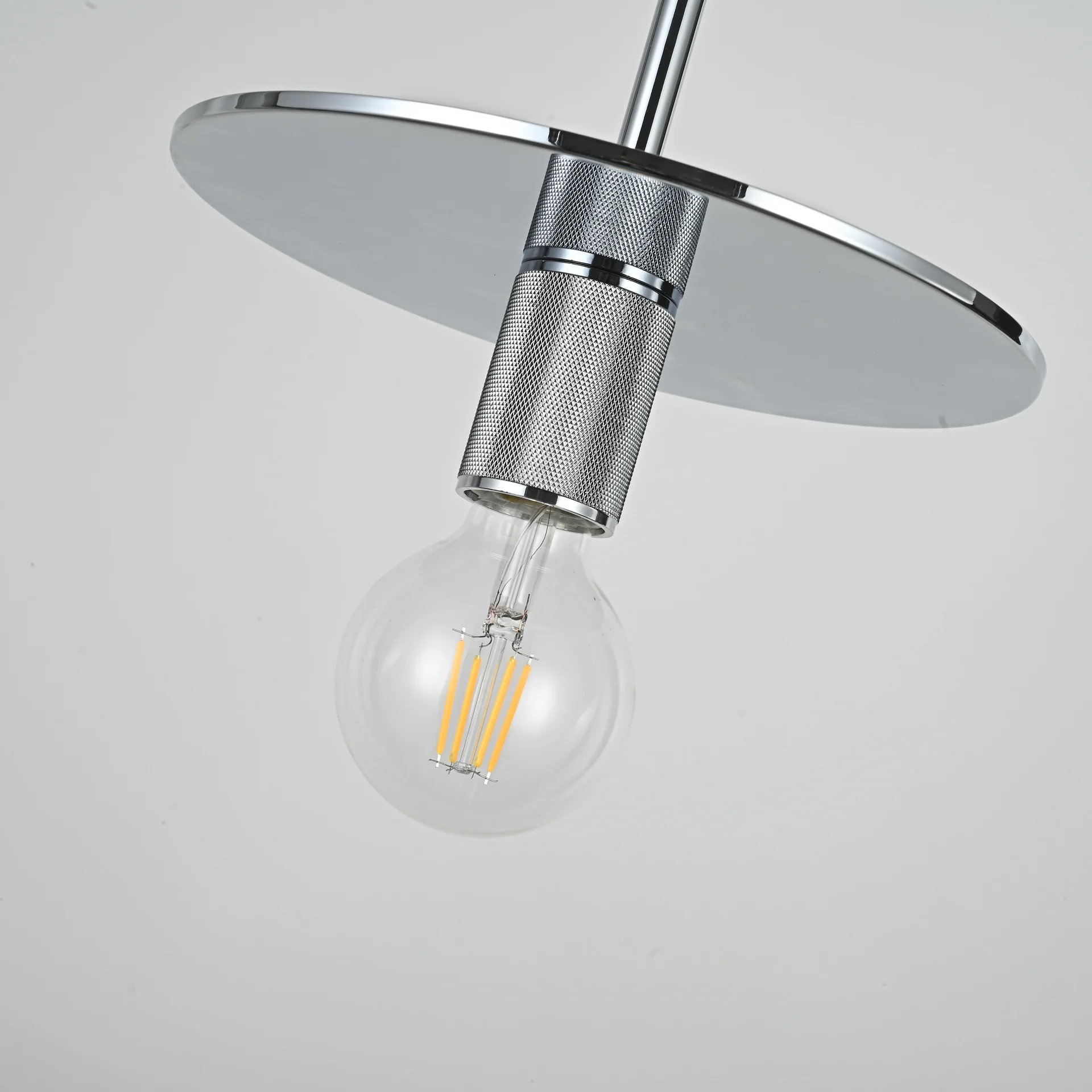 Подвесной светильник RH Utilitaire Disk Shade Pendant Silver - миниатюра 7