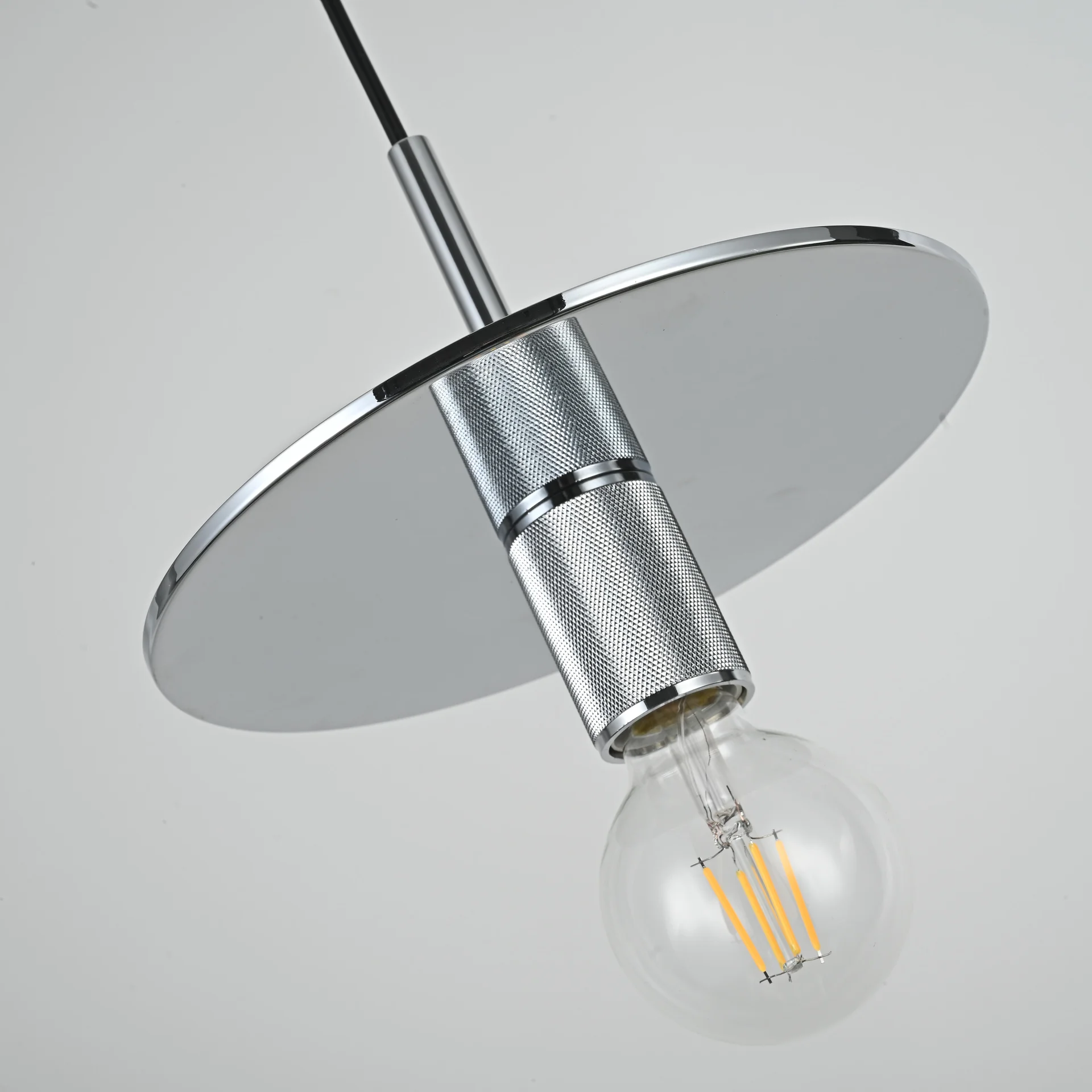 Подвесной светильник RH Utilitaire Disk Shade Pendant Silver - миниатюра 8