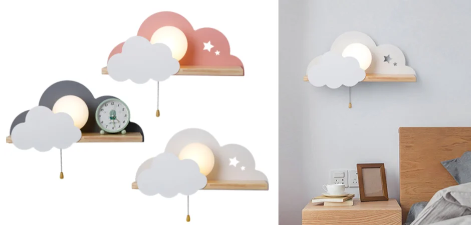 Бра с полкой Серое Облако Wall Lamp Gray Cloud - миниатюра 2