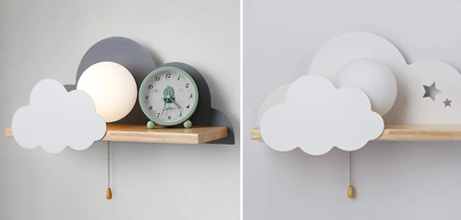 Бра с полкой Серое Облако Wall Lamp Gray Cloud - миниатюра 4