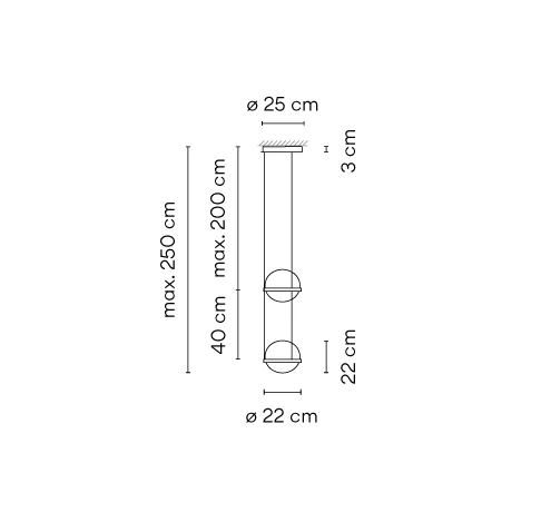 Подвесной светильник PALMA Wall lamp 2 шара - миниатюра 7