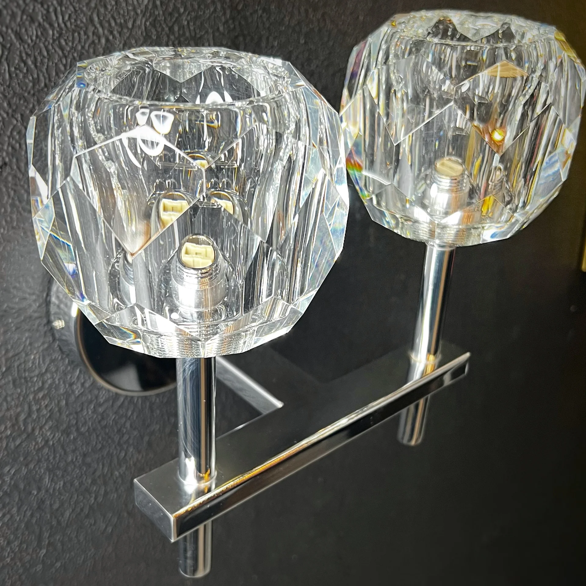 Бра Boule de Cristal Double Sconce Chrome - миниатюра 16