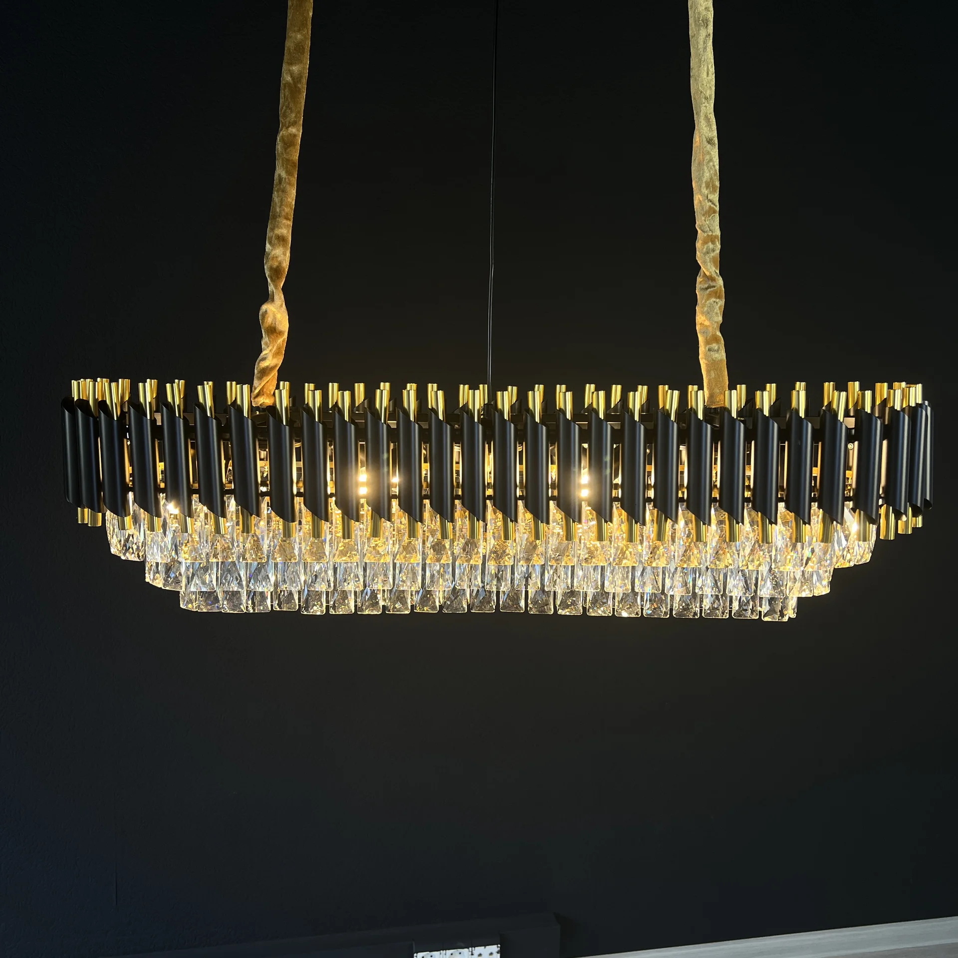 Подвесная люстра Empire Black Rectangular Chandelier Crystal - миниатюра 2