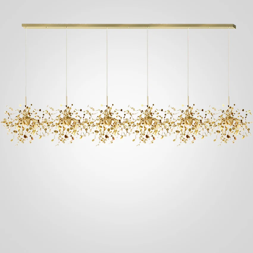 Подвесной светильник Tezani Argent Suspension Linear Gold 6L 210 - изображение 1