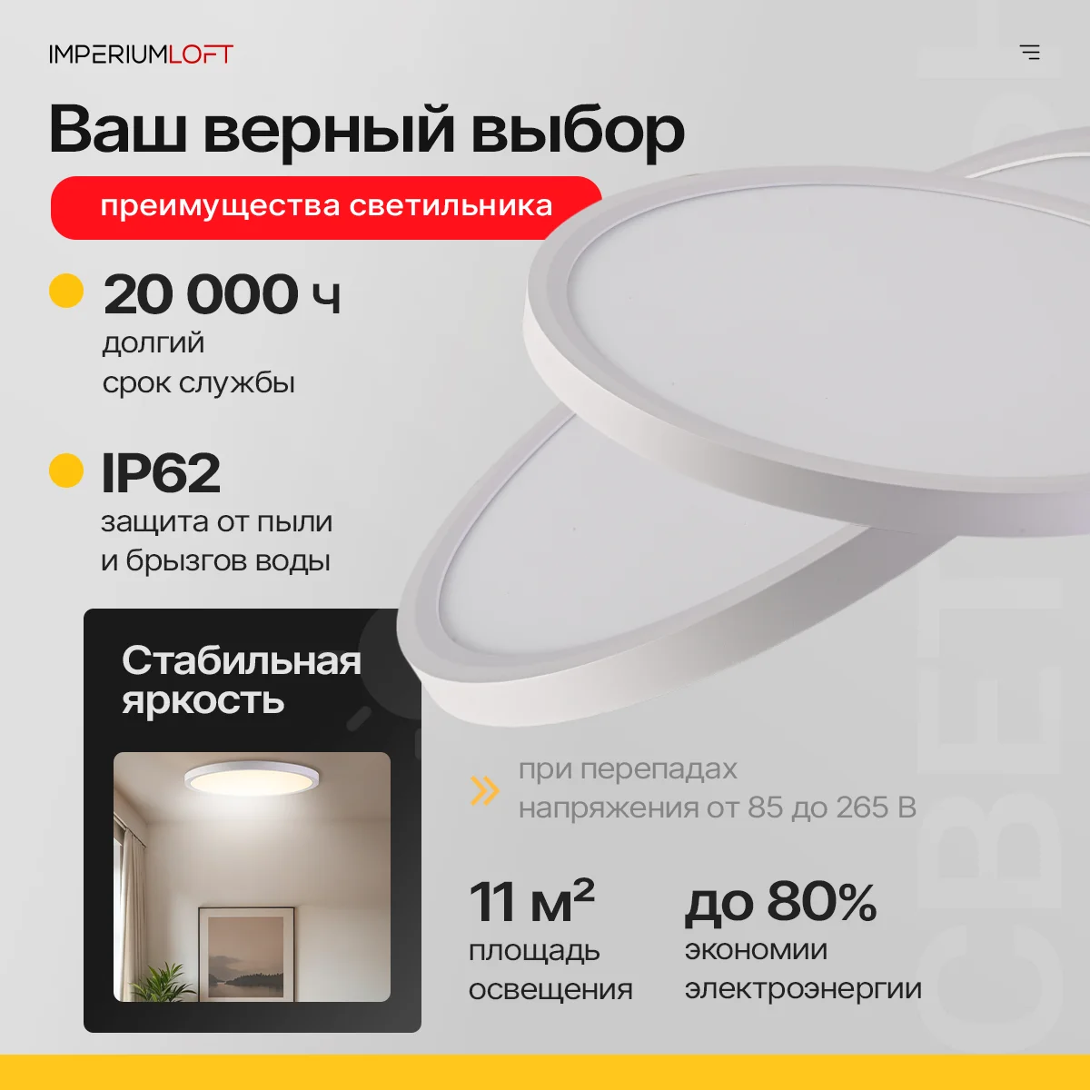 Потолочный светильник SLIM D30 Белый - миниатюра 2