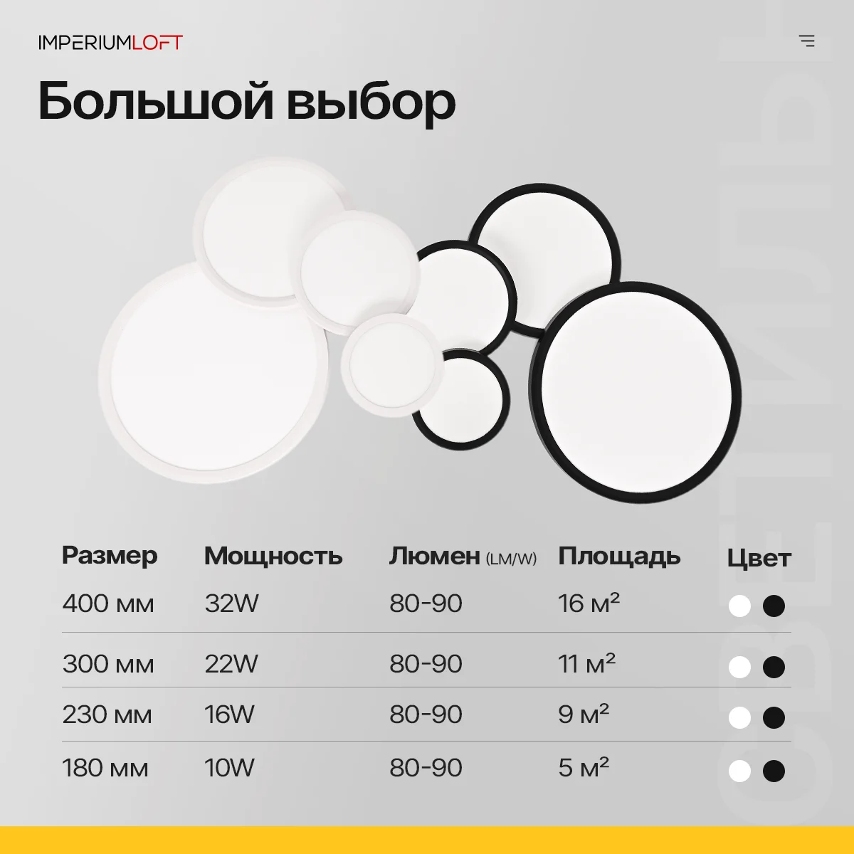 Потолочный светильник SLIM D30 Чёрный - миниатюра 12